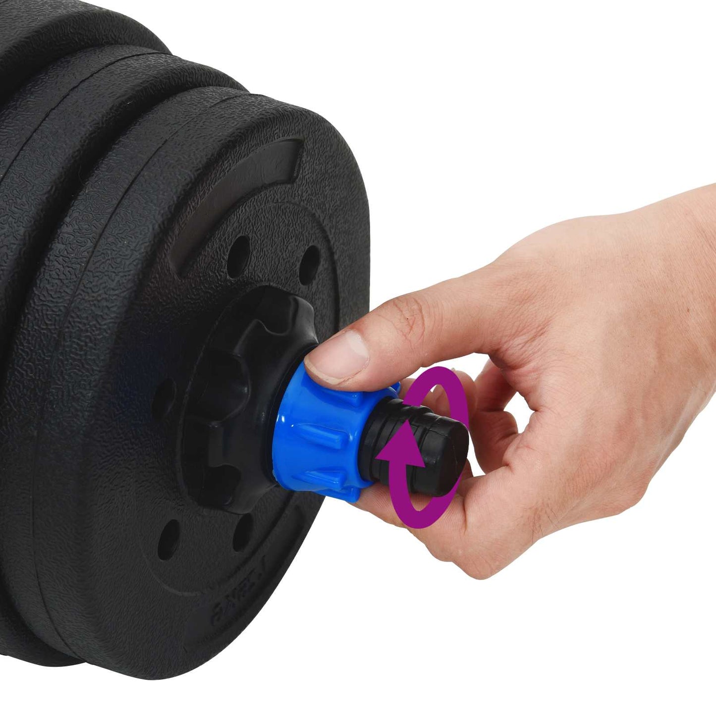 2-in-1 Kurzhantel Langhantel Set 20 kg Schwarz und Blau
