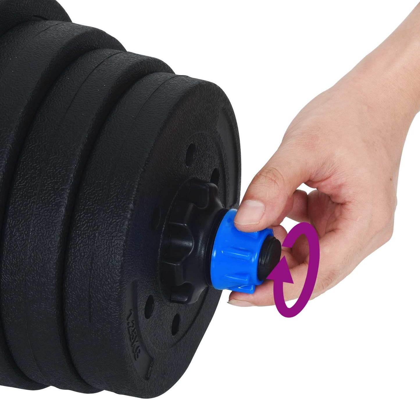 2-in-1 Kurzhantel Langhantel Set 30 kg Schwarz und Blau