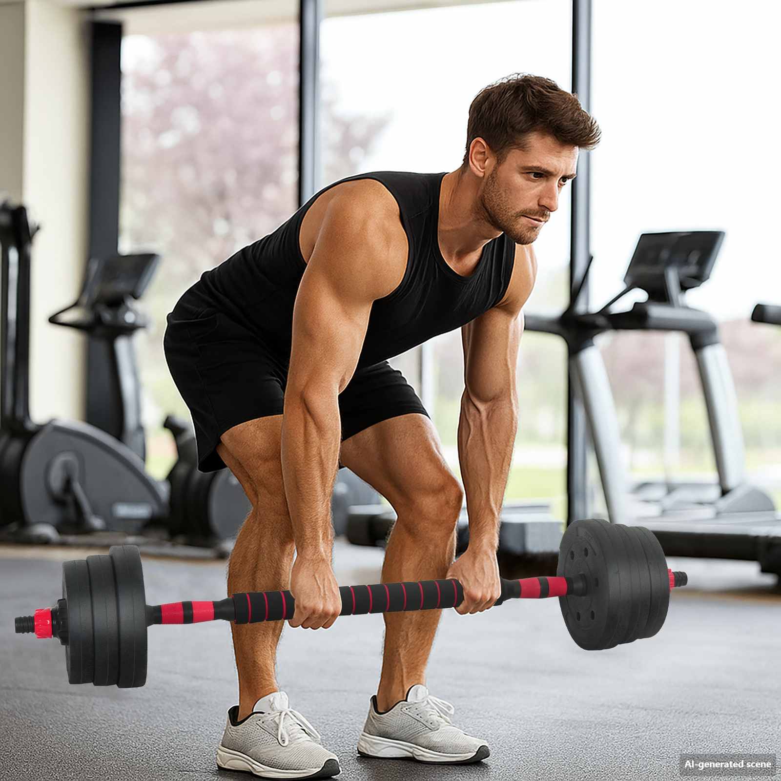 4-in-1 Kurzhantel, Langhantel und Kettlebell Set 20 kg