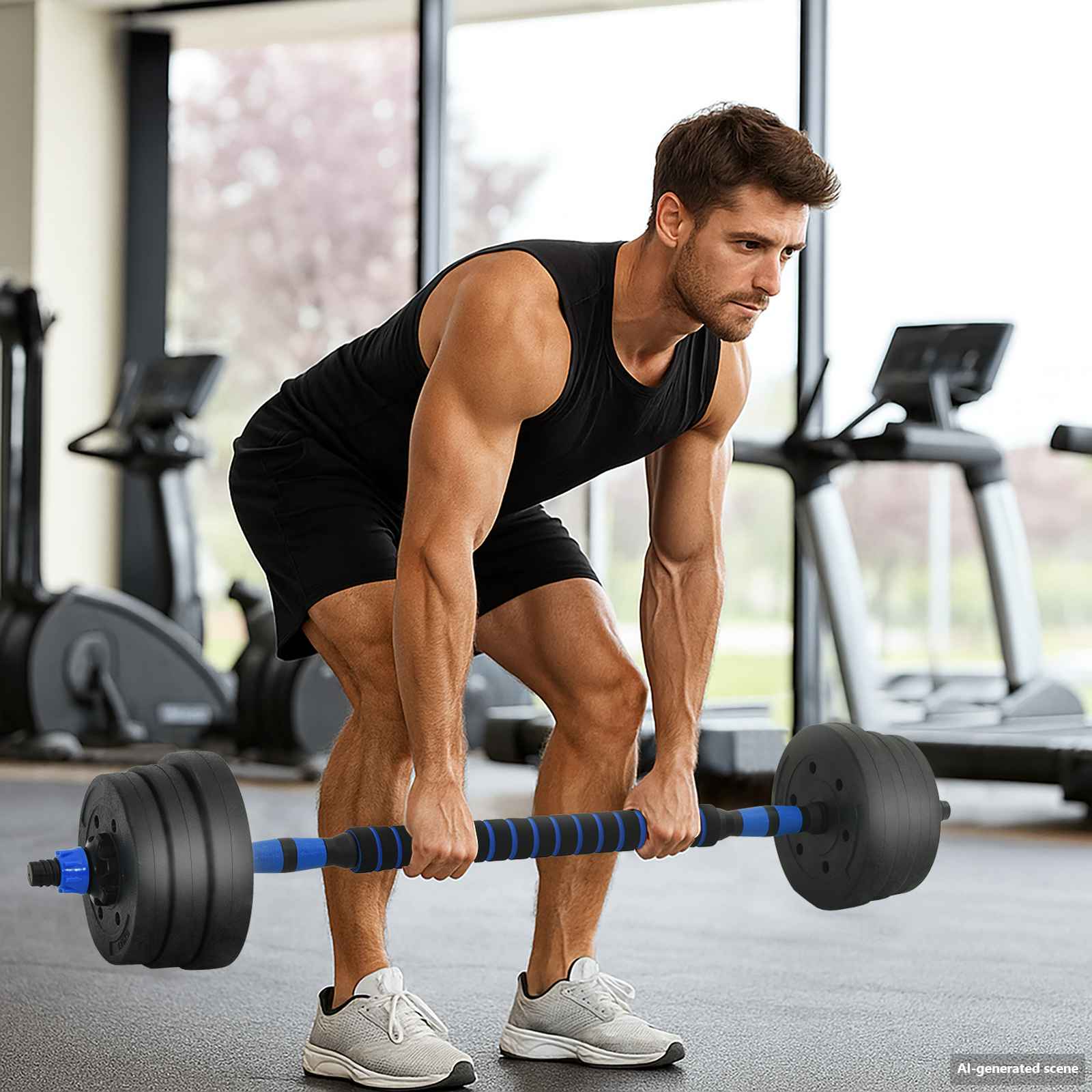 4-in-1 Kurzhantel, Langhantel und Kettlebell Set 20 kg