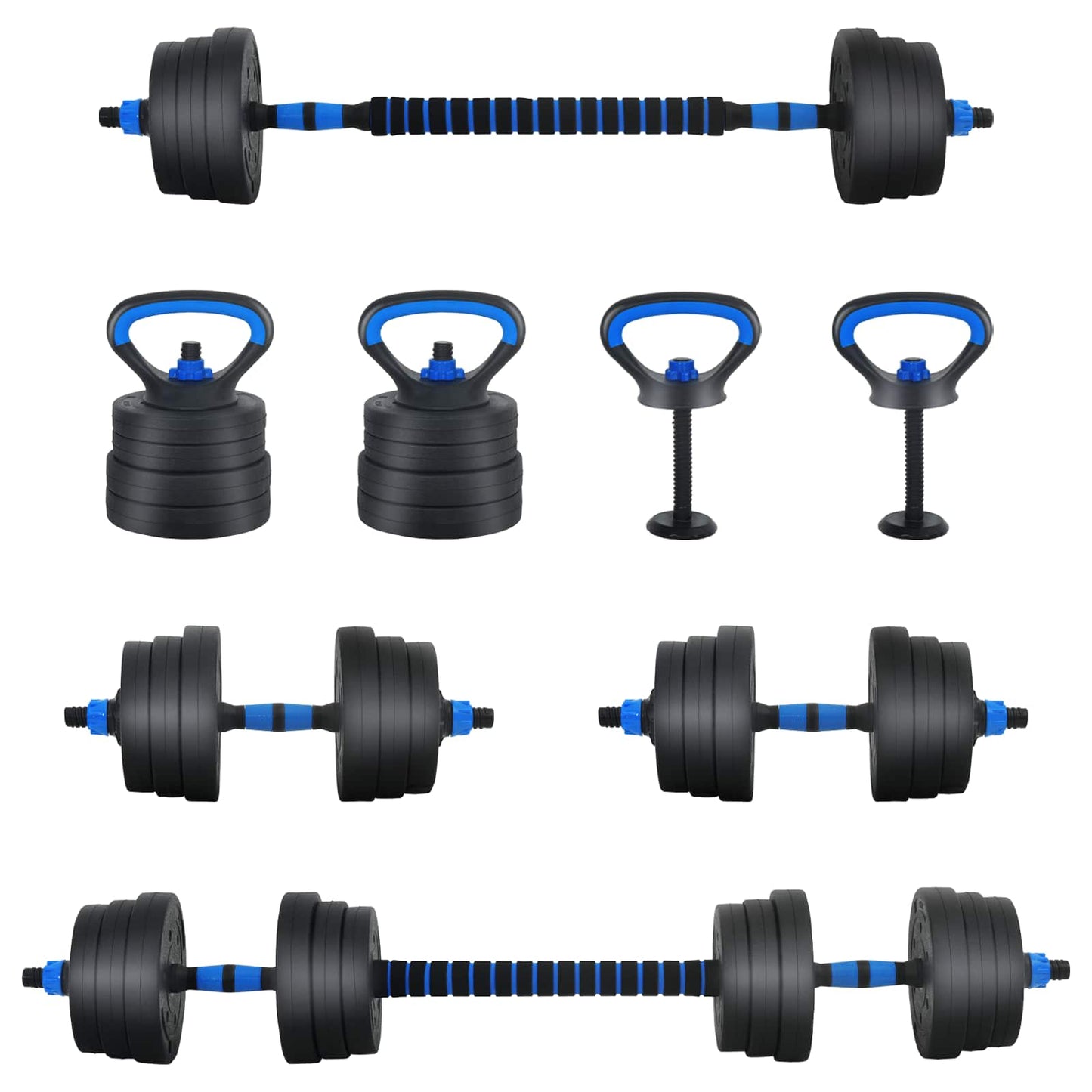 4-in-1 Kurzhantel, Langhantel und Kettlebell Set 20 kg