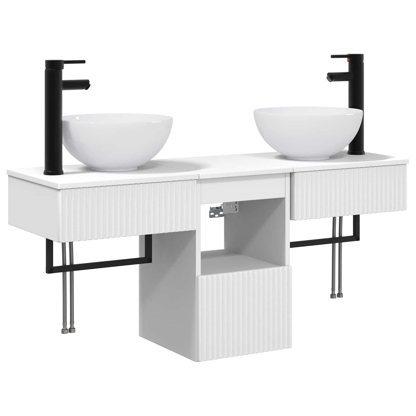 Badezimmermöbel-Set 3 stk. Weiß Holzwerkstoff