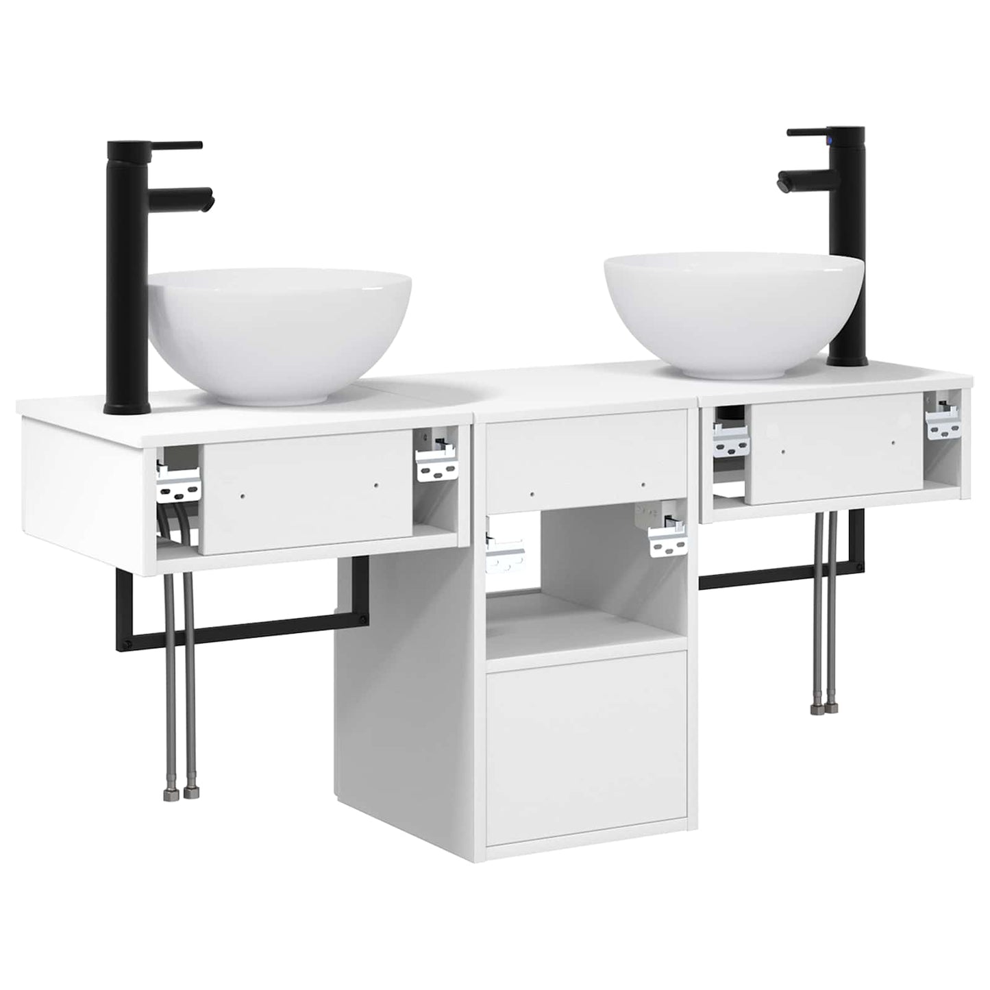 Badezimmermöbel-Set 3 stk. Weiß Holzwerkstoff