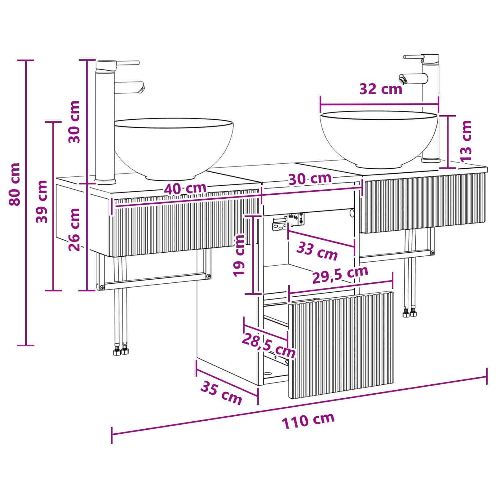Badezimmermöbel-Set 3 stk. Weiß Holzwerkstoff
