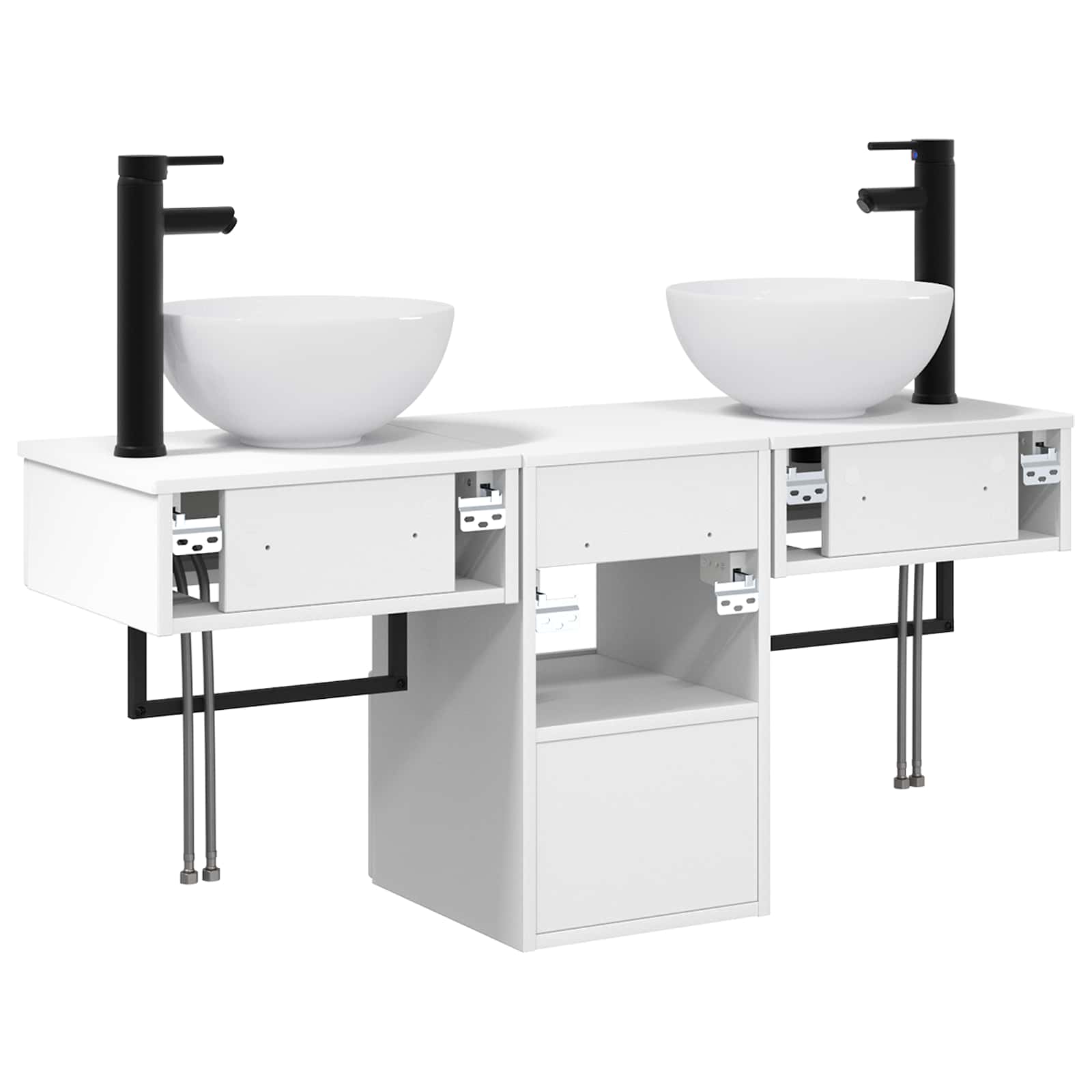 Badezimmermöbel-Set 3 stk. Weiß Holzwerkstoff