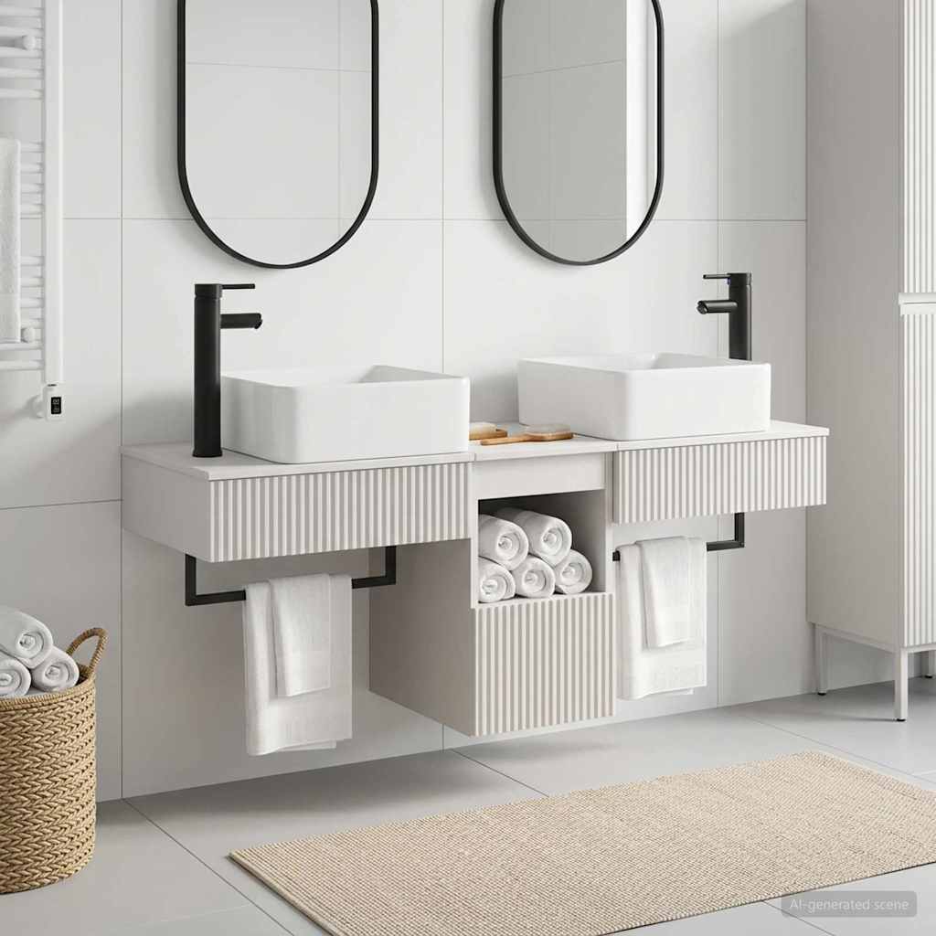 Badezimmerschrank-Set 3 stk. Weiß 53 x 35 x 39 cm Holzwerkstoff