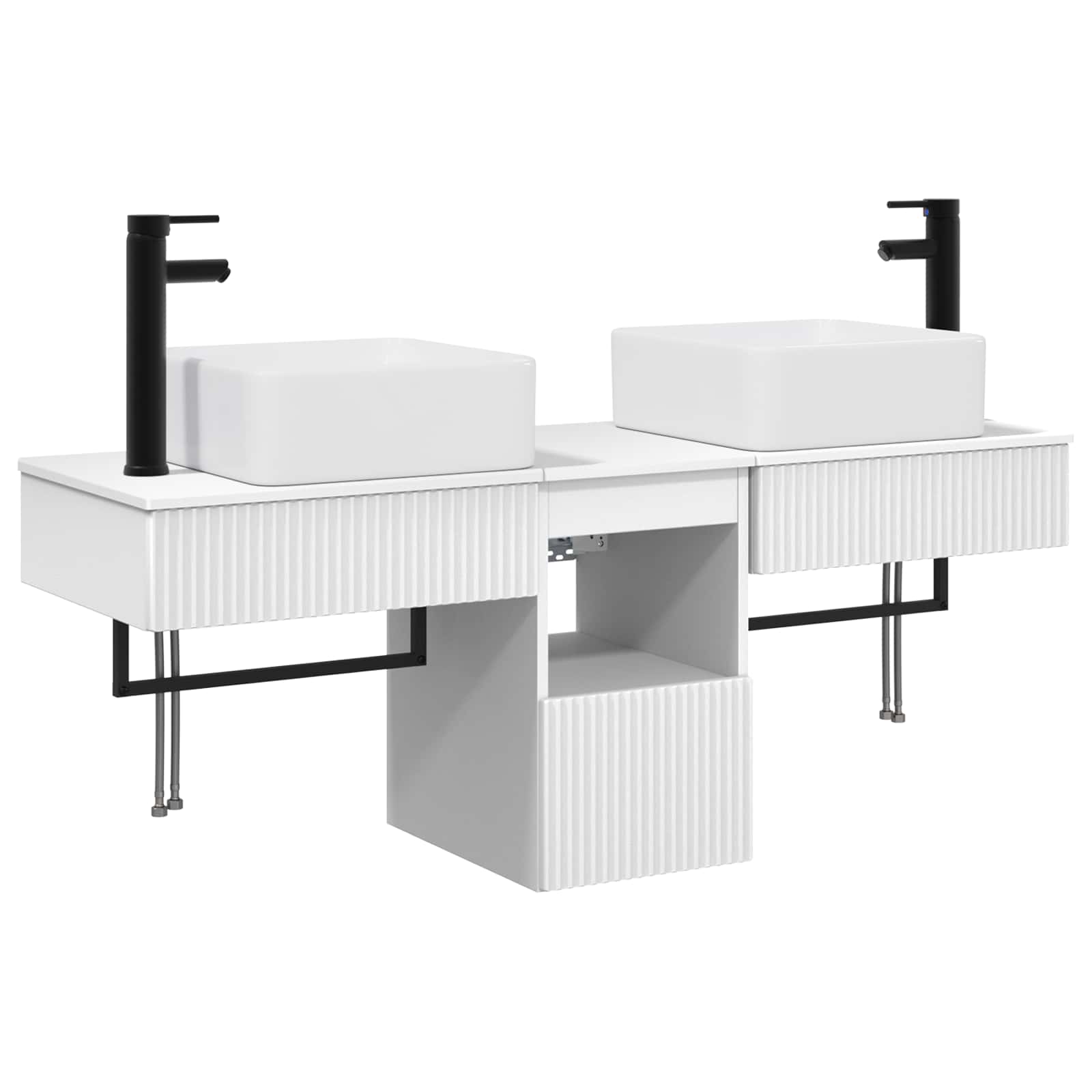 Badezimmerschrank-Set 3 stk. Weiß 53 x 35 x 39 cm Holzwerkstoff