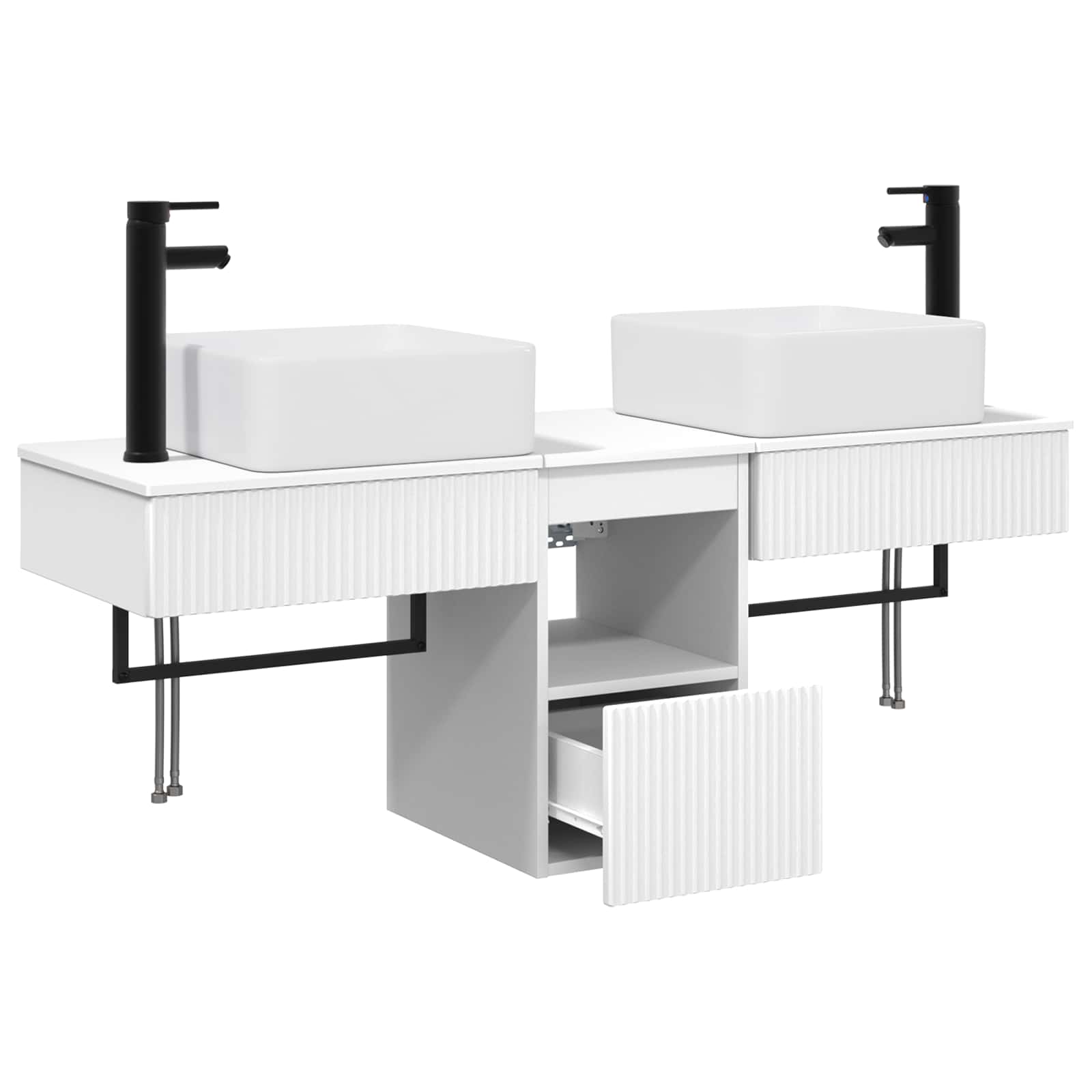 Badezimmerschrank-Set 3 stk. Weiß 53 x 35 x 39 cm Holzwerkstoff