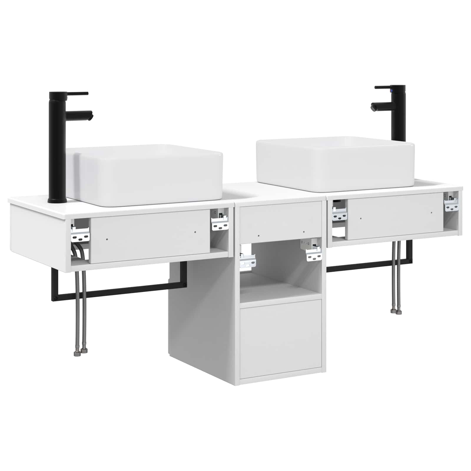 Badezimmerschrank-Set 3 stk. Weiß 53 x 35 x 39 cm Holzwerkstoff