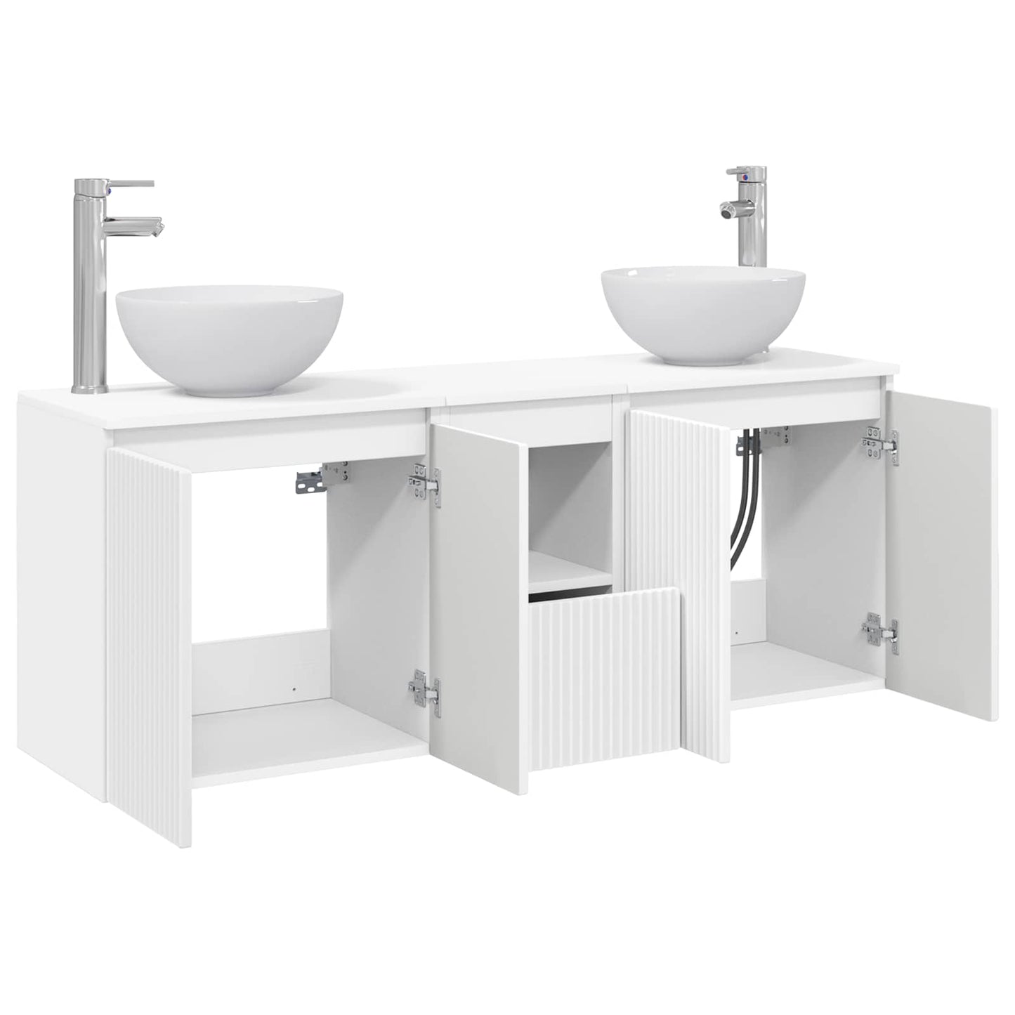 Badezimmerschrank-Set 3 stk. Weiß 49,5 x 35 x 63 cm