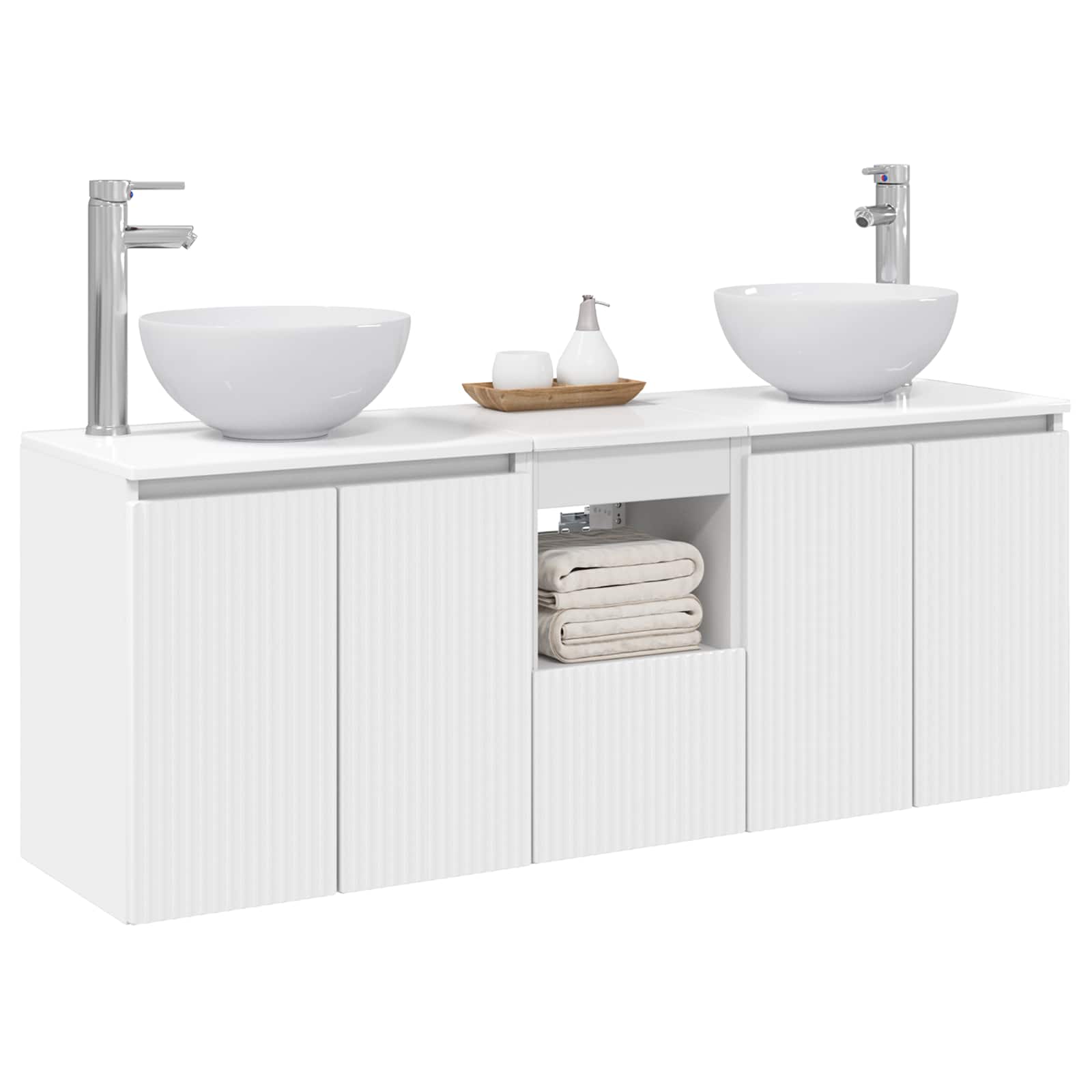 Badezimmerschrank-Set 3 stk. Weiß 49,5 x 35 x 63 cm