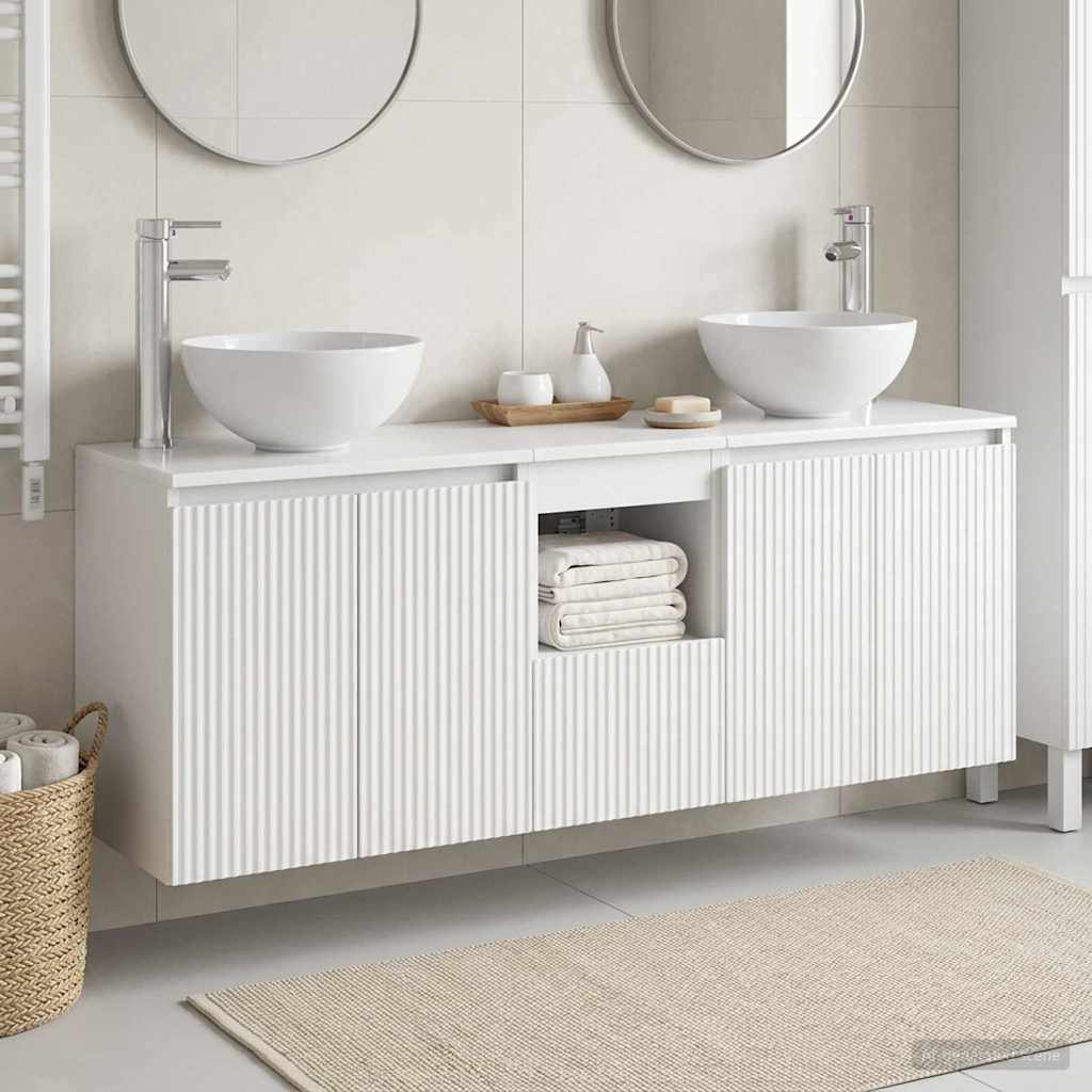 Badezimmerschrank-Set 3 stk. Weiß 49,5 x 41 x 64,5 cm