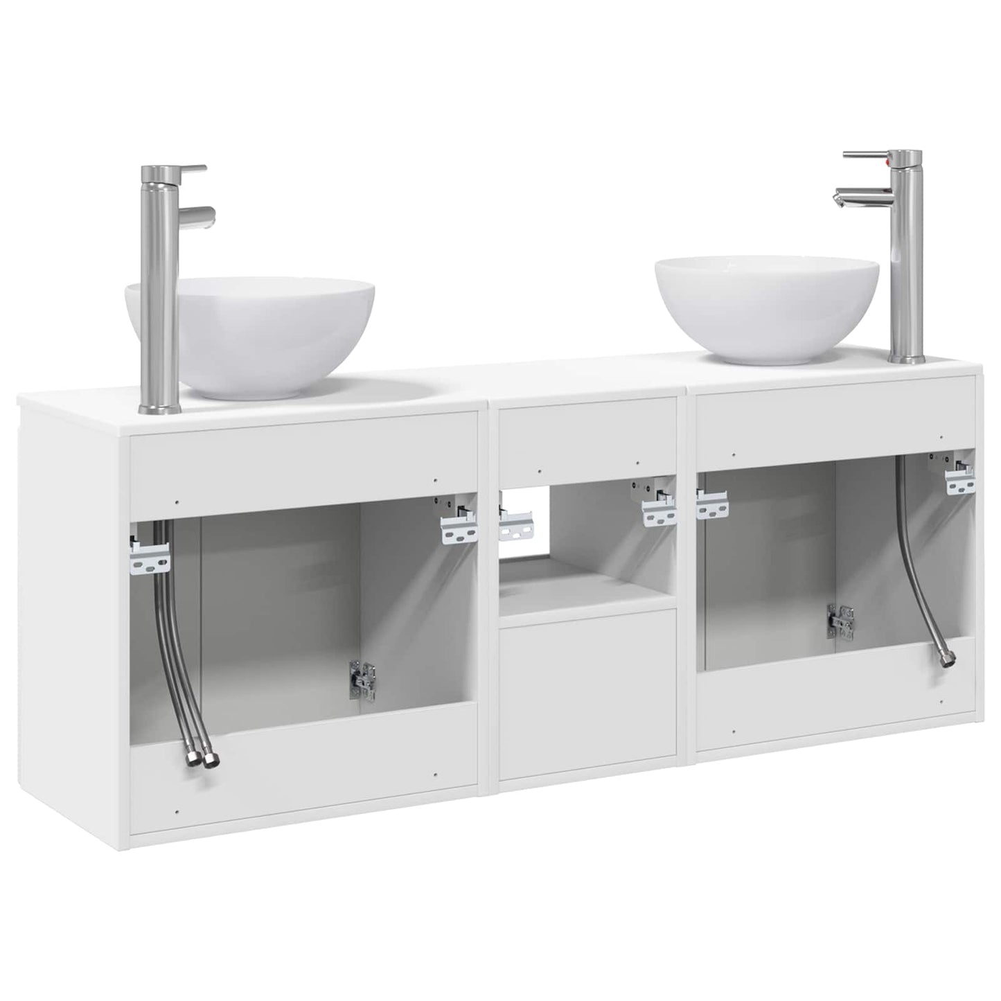 Badezimmerschrank-Set 3 stk. Weiß 49,5 x 41 x 64,5 cm