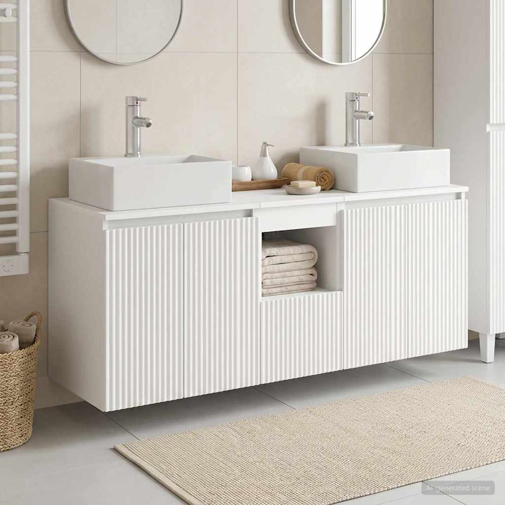 Badezimmerschrank-Set 3 stk. Weiß 49,5 x 41 x 62,5 cm