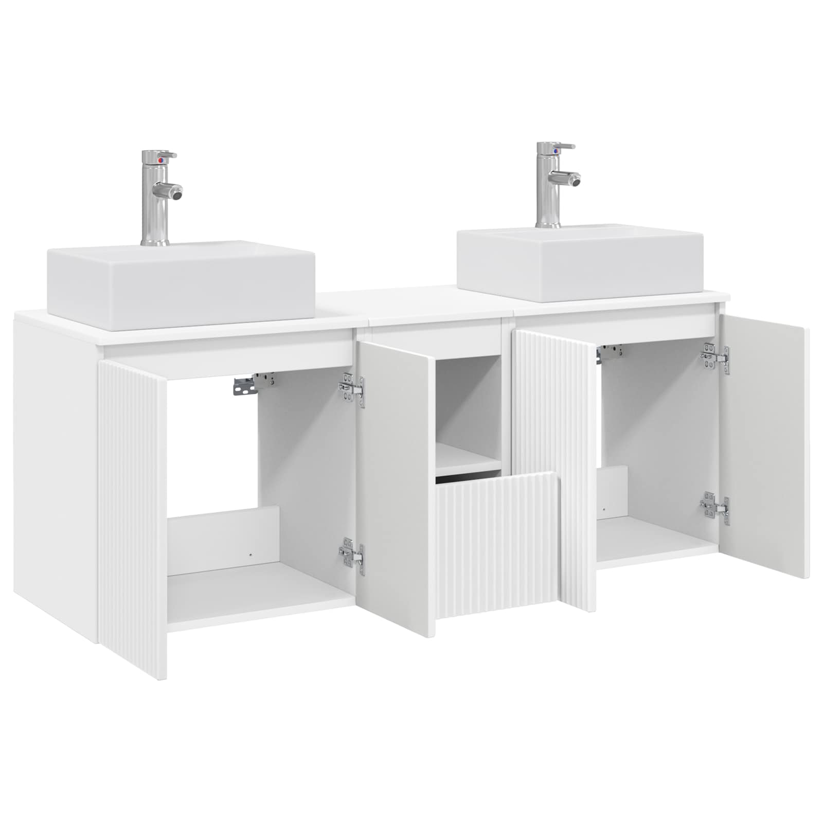 Badezimmerschrank-Set 3 stk. Weiß 49,5 x 41 x 62,5 cm