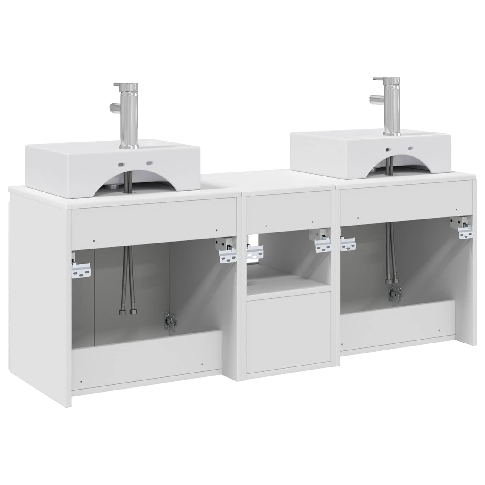 Badezimmerschrank-Set 3 stk. Weiß 49,5 x 41 x 62,5 cm