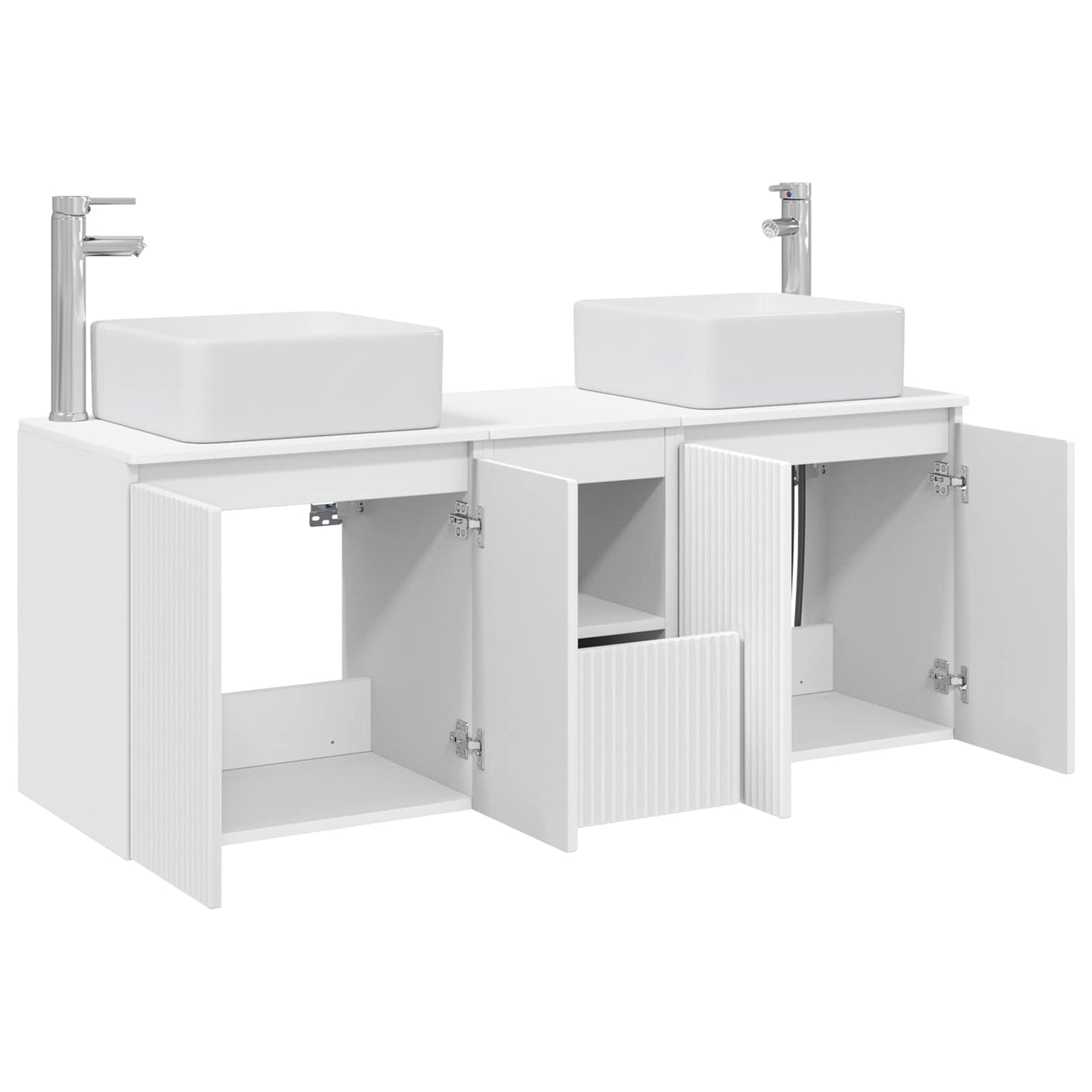 Badezimmerschrank-Set 3 stk. Weiß 53 x 35 x 63 cm Holzwerkstoff