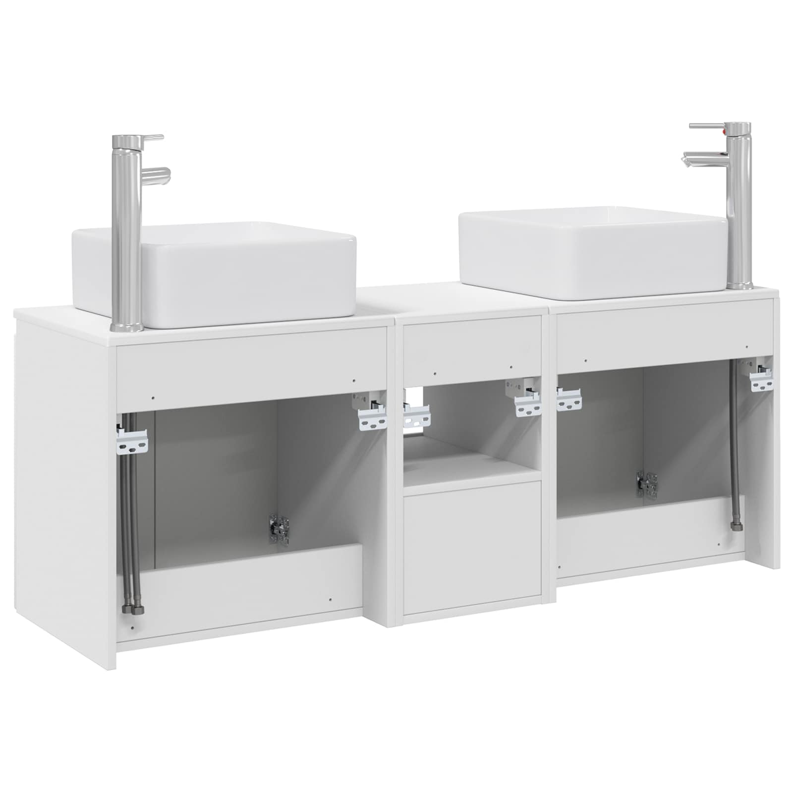 Badezimmerschrank-Set 3 stk. Weiß 53 x 35 x 63 cm Holzwerkstoff