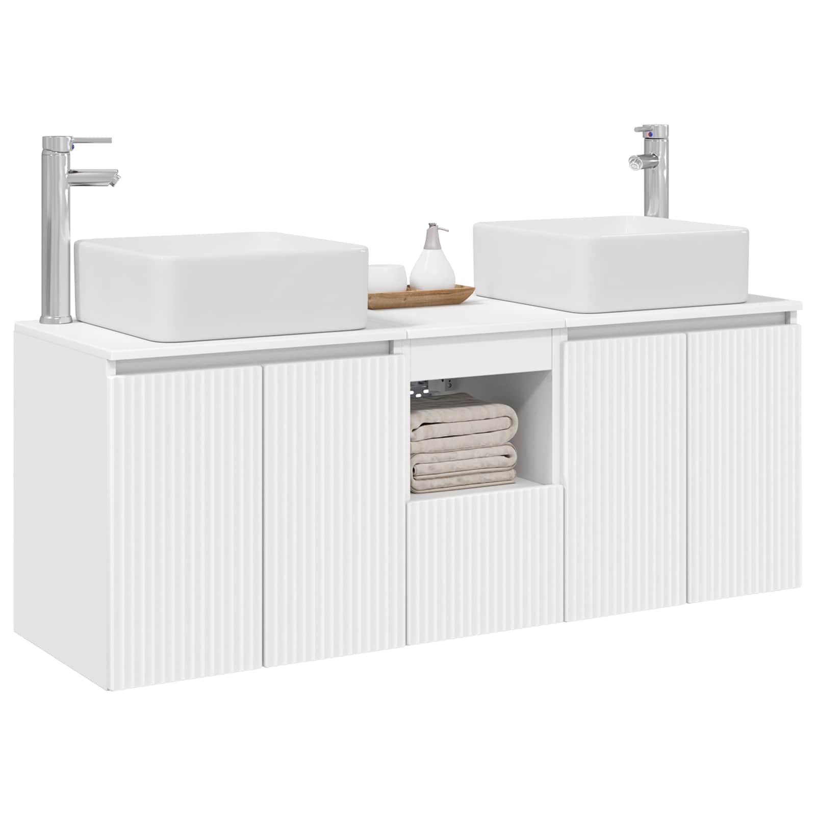 Badezimmerschrank-Set 3 stk. Weiß 53 x 35 x 63 cm Holzwerkstoff