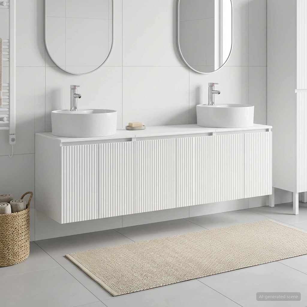 Badezimmerschrank-Set 3 stk. Weiß 49,5 x 44,5 x 65 cm