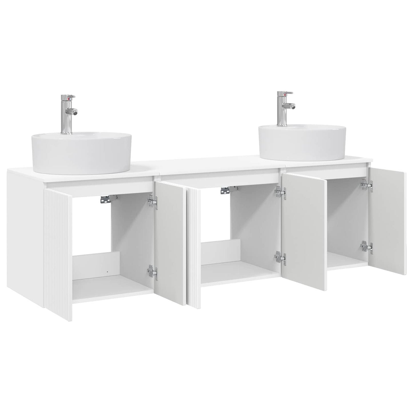 Badezimmerschrank-Set 3 stk. Weiß 49,5 x 44,5 x 65 cm