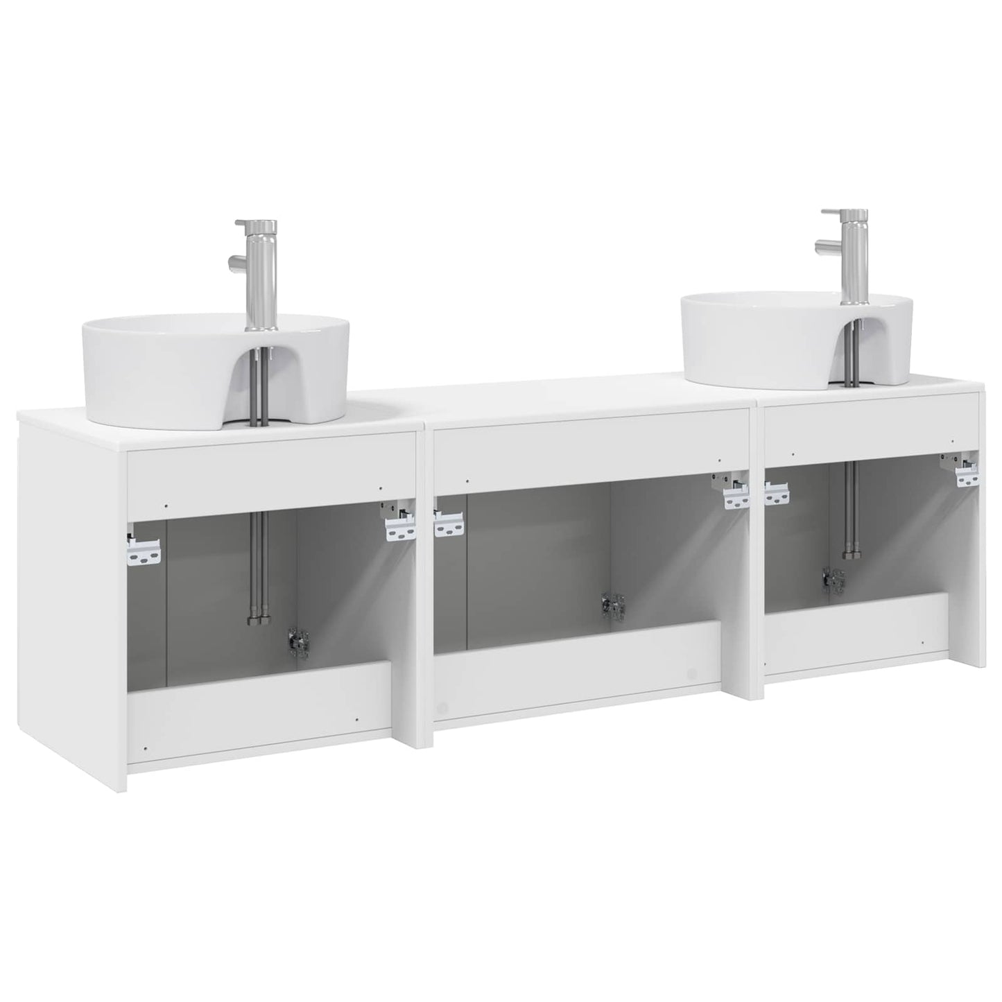 Badezimmerschrank-Set 3 stk. Weiß 49,5 x 44,5 x 65 cm