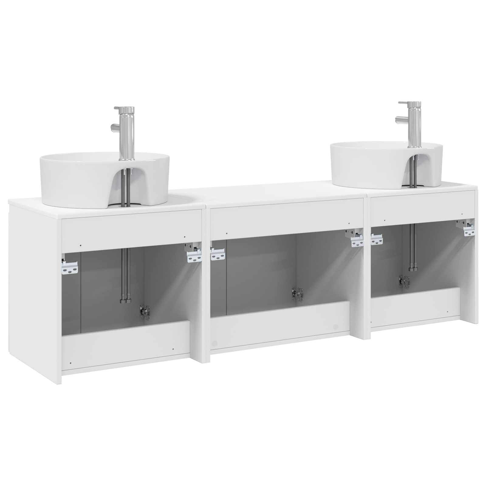 Badezimmerschrank-Set 3 stk. Weiß 49,5 x 44,5 x 65 cm