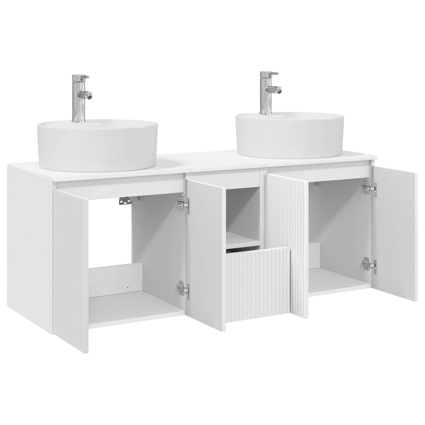 Badezimmerschrank-Set 3 stk. Weiß 49,5 x 44,5 x 65 cm