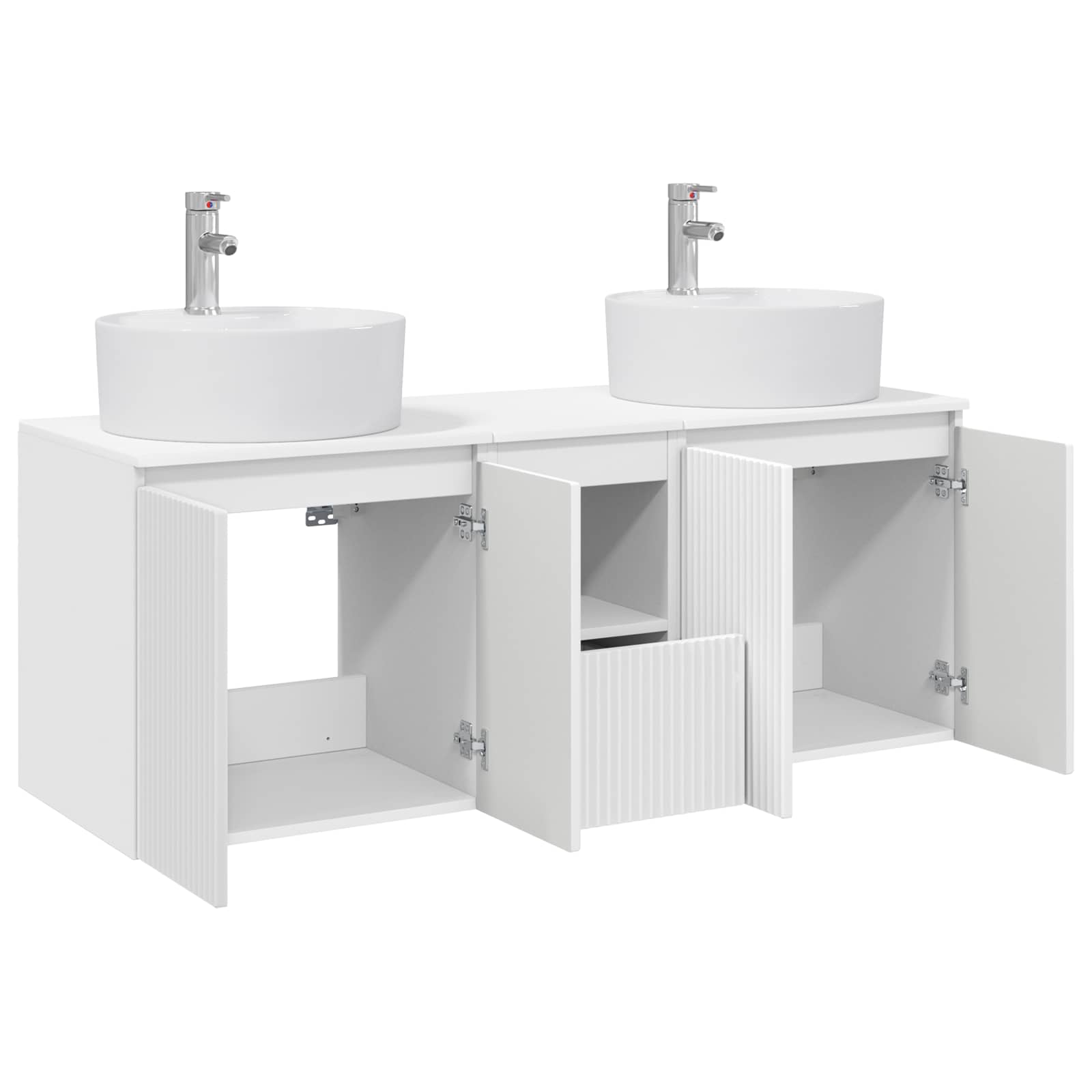 Badezimmerschrank-Set 3 stk. Weiß 49,5 x 44,5 x 65 cm