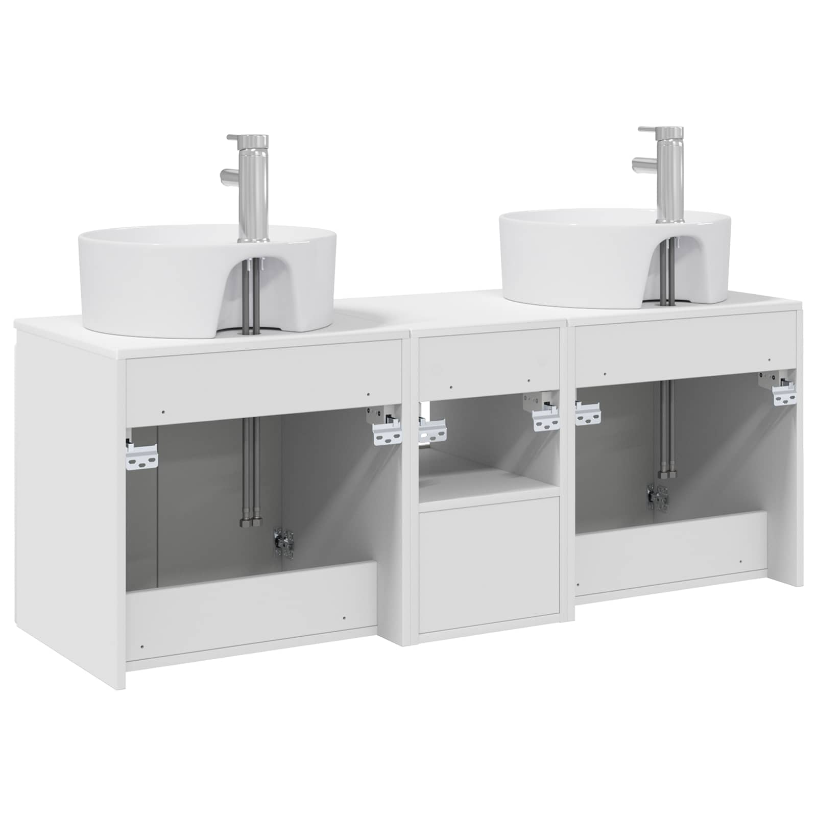 Badezimmerschrank-Set 3 stk. Weiß 49,5 x 44,5 x 65 cm