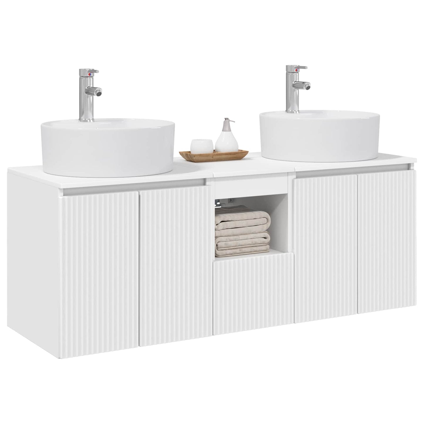 Badezimmerschrank-Set 3 stk. Weiß 49,5 x 44,5 x 65 cm