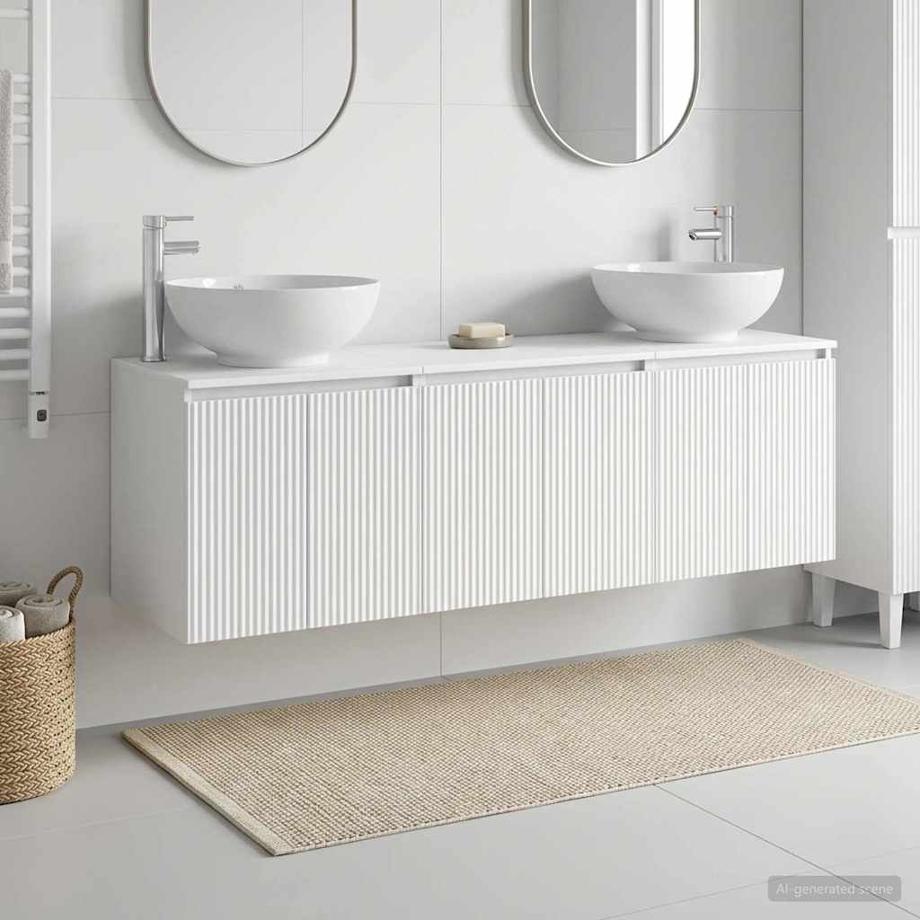 Badezimmerschrank-Set 3 stk. Weiß 49,5 x 44,5 x 65 cm