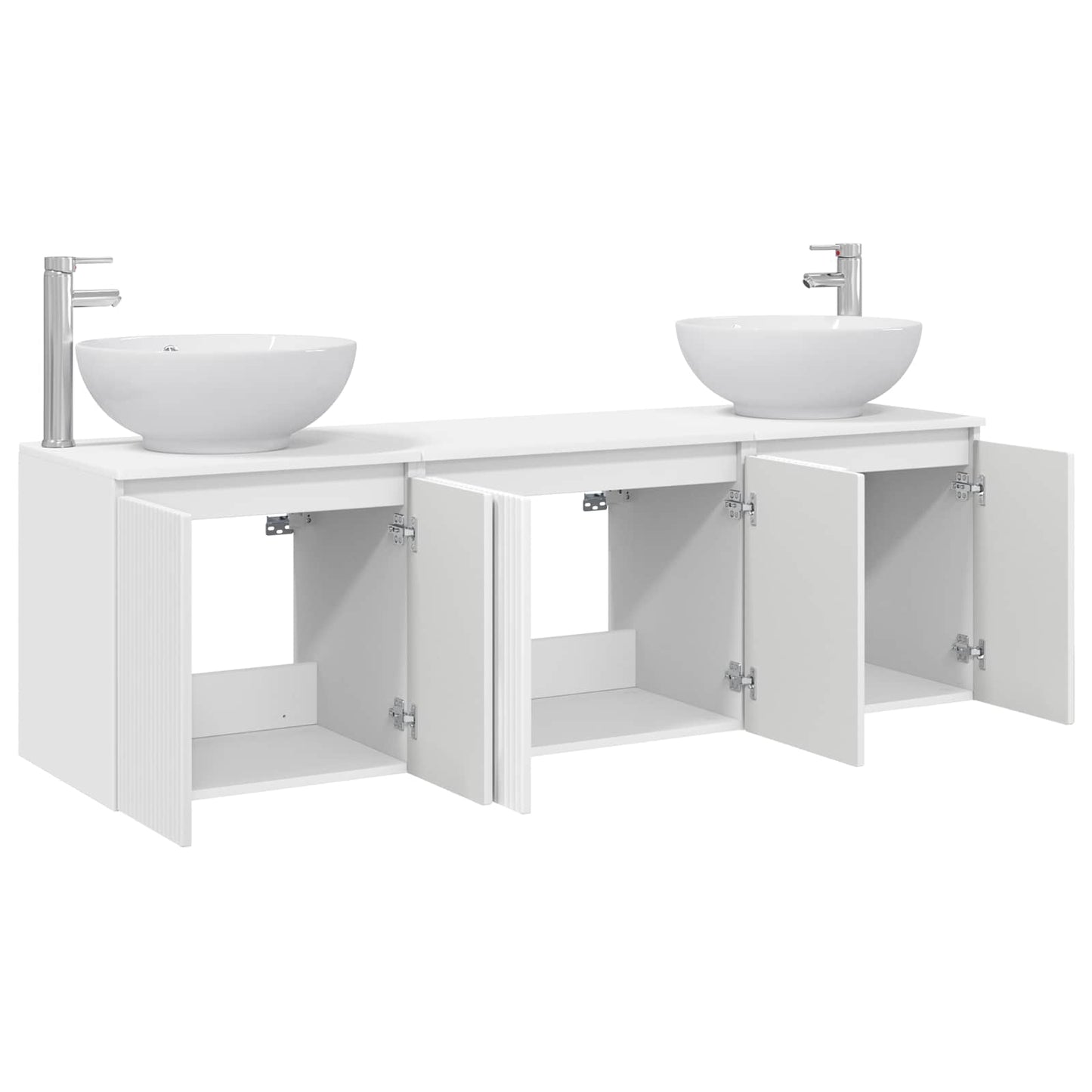 Badezimmerschrank-Set 3 stk. Weiß 49,5 x 44,5 x 65 cm