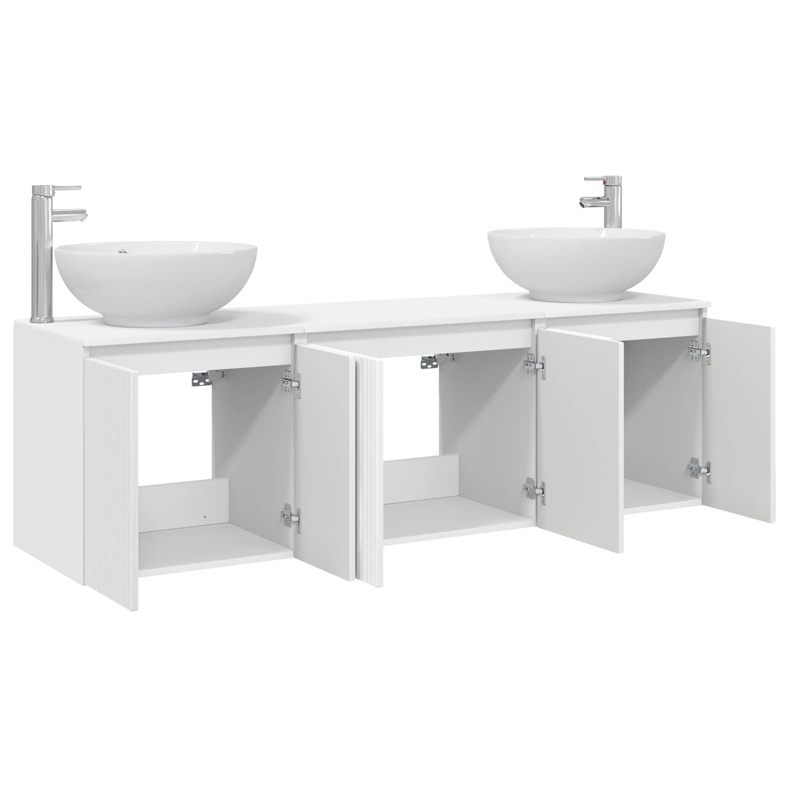 Badezimmerschrank-Set 3 stk. Weiß 49,5 x 44,5 x 65 cm