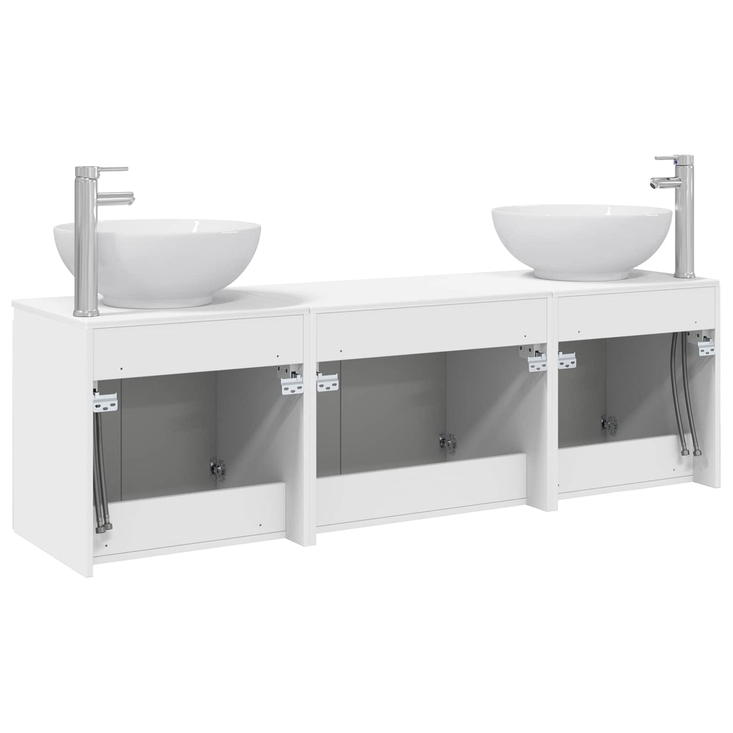 Badezimmerschrank-Set 3 stk. Weiß 49,5 x 44,5 x 65 cm