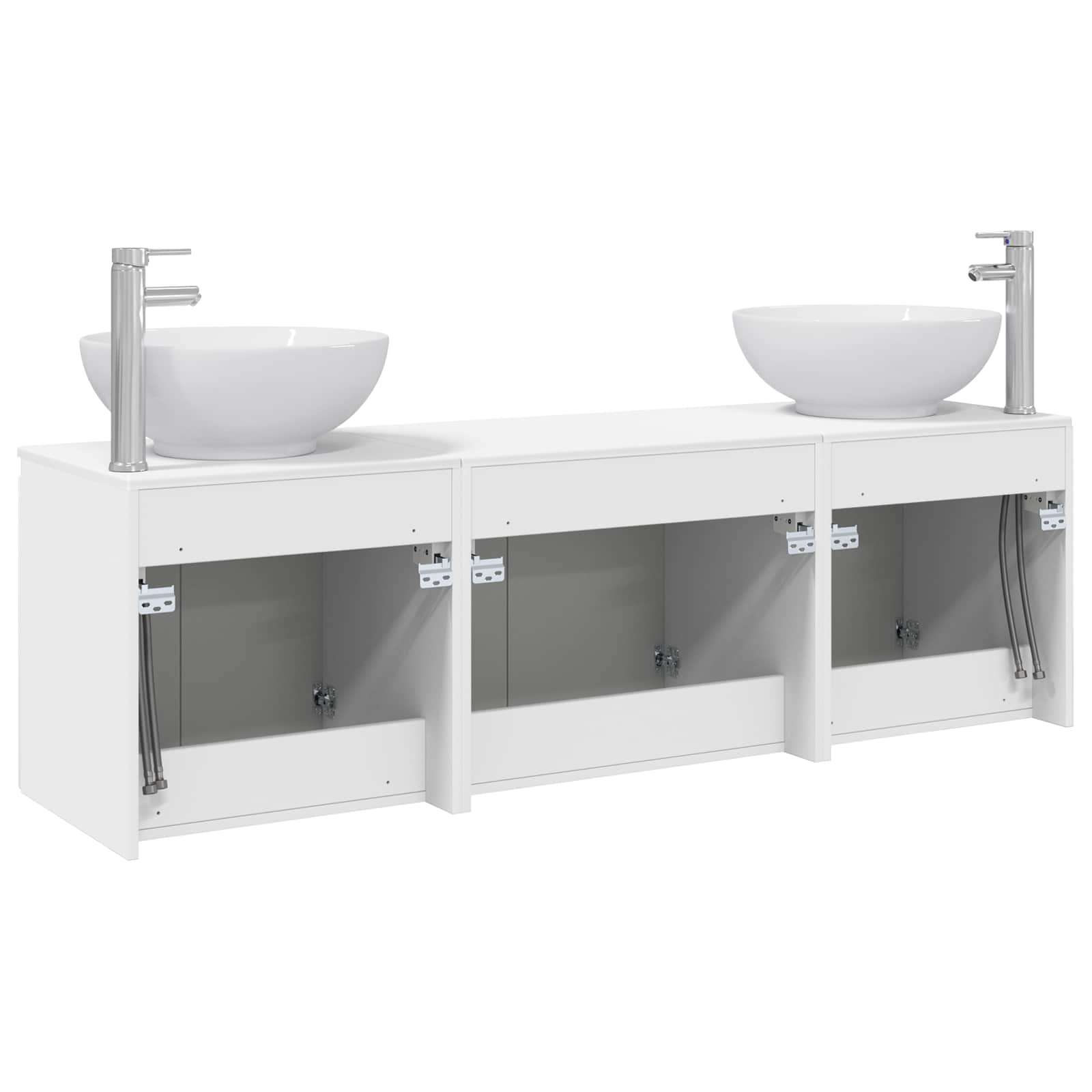 Badezimmerschrank-Set 3 stk. Weiß 49,5 x 44,5 x 65 cm