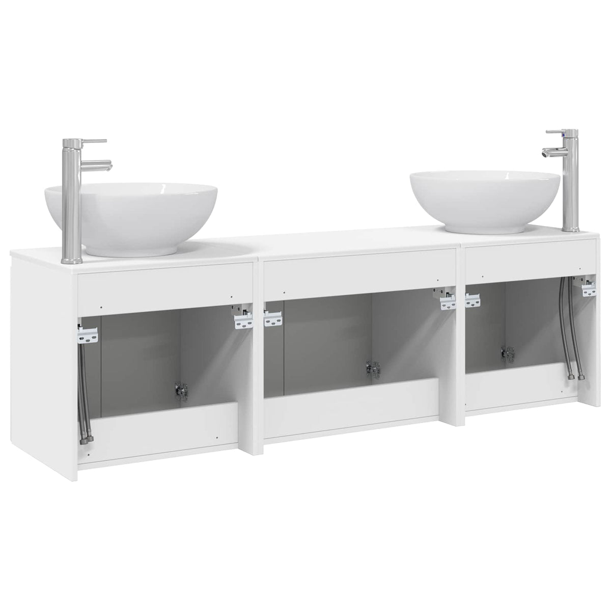 Badezimmerschrank-Set 3 stk. Weiß 161,5 x 44,5 x 80 cm