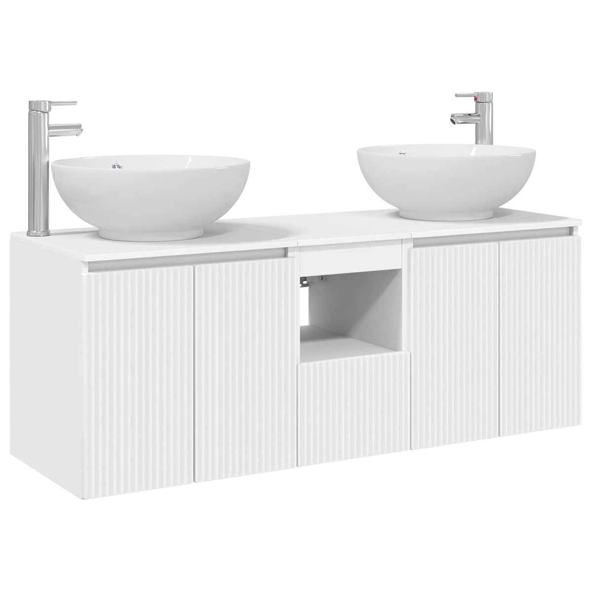 Badezimmerschrank-Set 3 stk. Weiß 129 x 44,5 x 80 cm