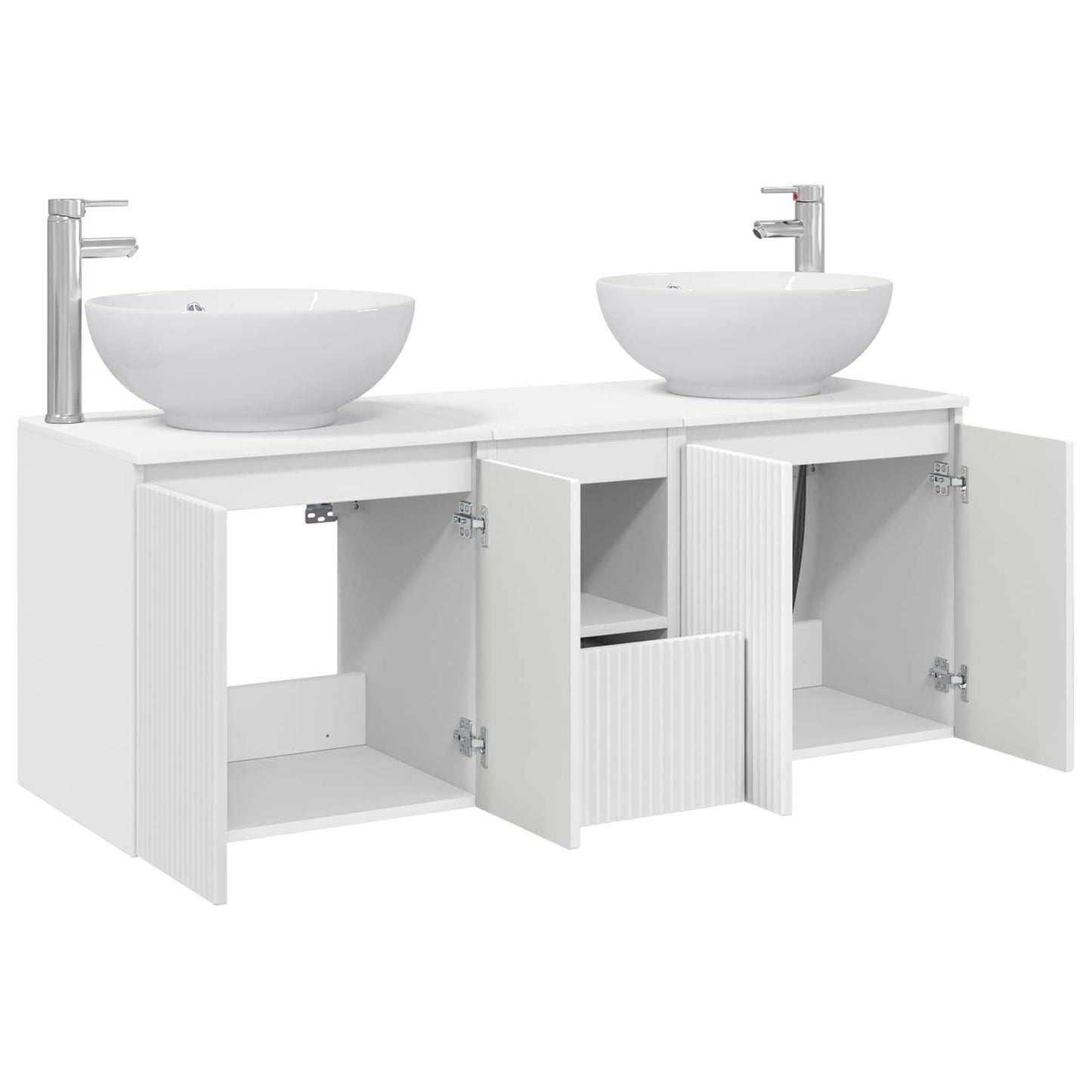 Badezimmerschrank-Set 3 stk. Weiß 49,5 x 44,5 x 65 cm