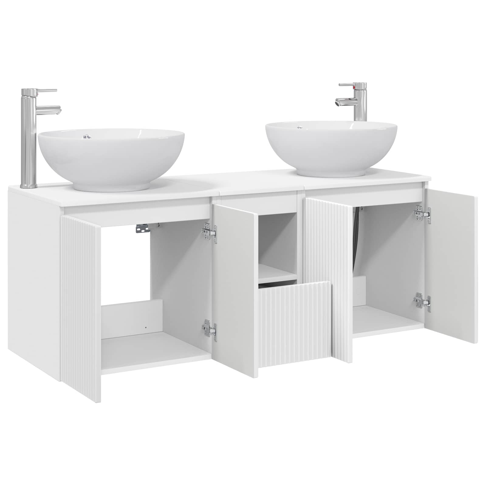 Badezimmerschrank-Set 3 stk. Weiß 49,5 x 44,5 x 65 cm