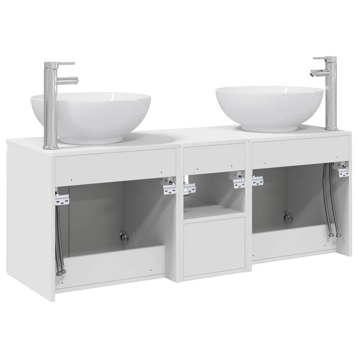 Badezimmerschrank-Set 3 stk. Weiß 49,5 x 44,5 x 65 cm