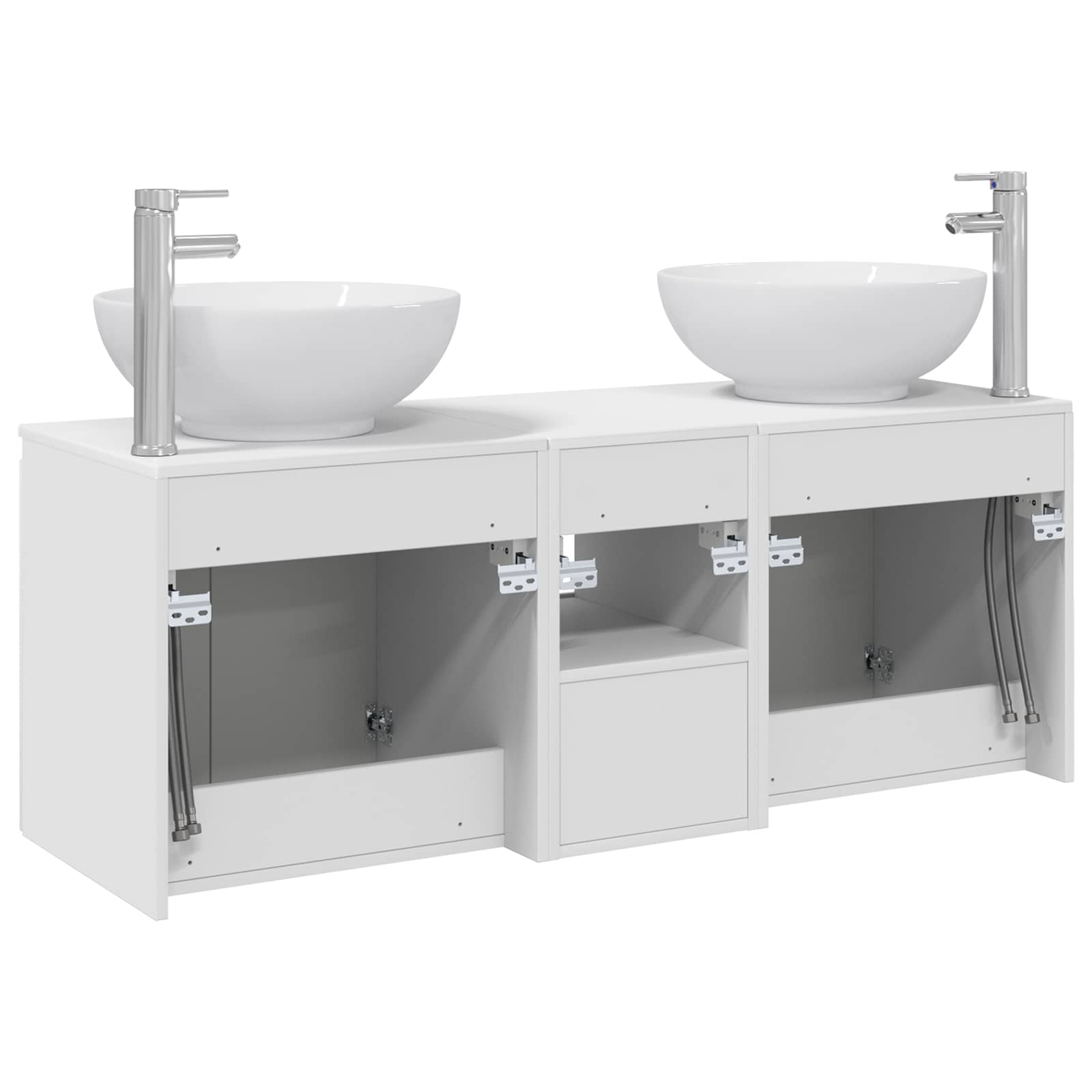Badezimmerschrank-Set 3 stk. Weiß 49,5 x 44,5 x 65 cm