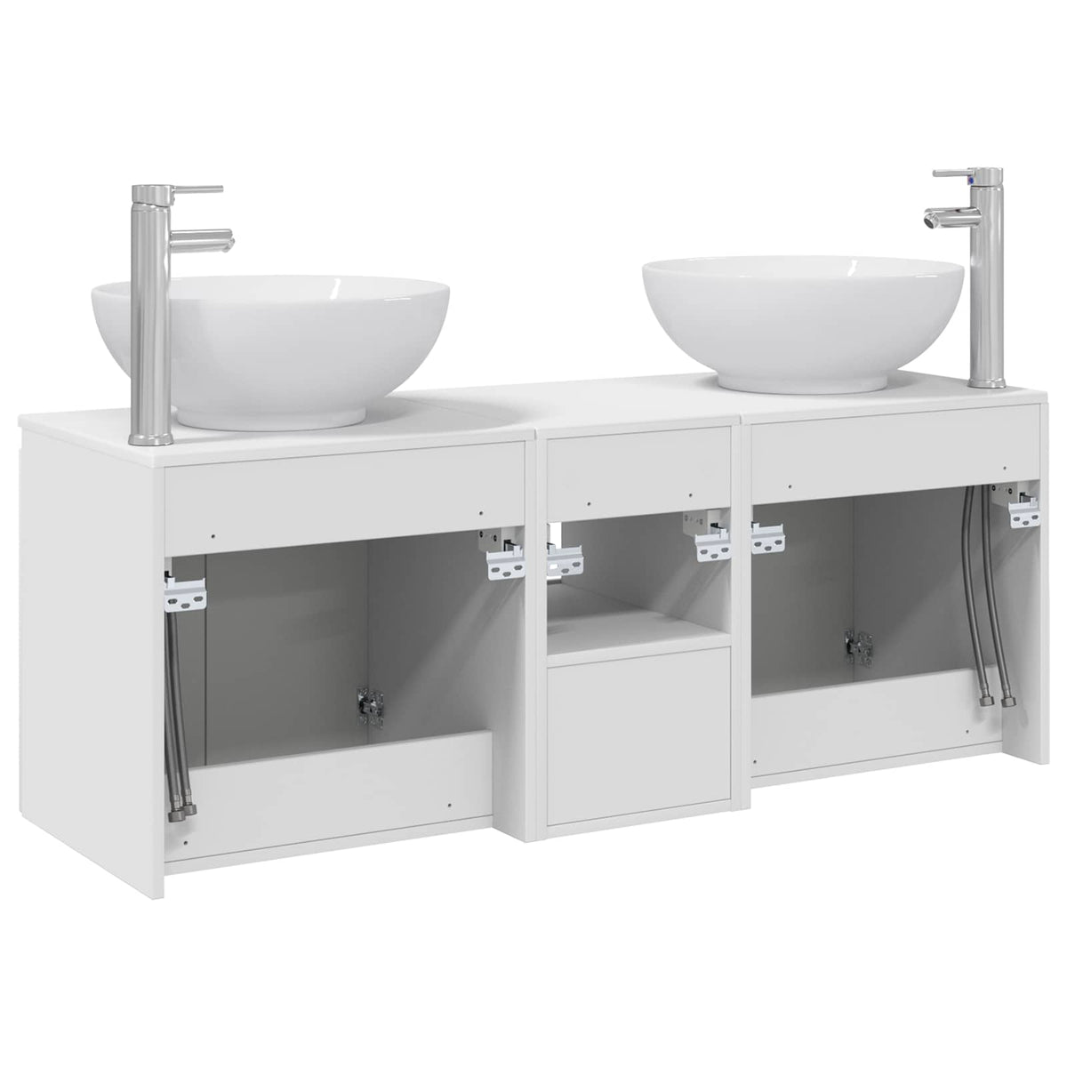 Badezimmerschrank-Set 3 stk. Weiß 129 x 44,5 x 80 cm