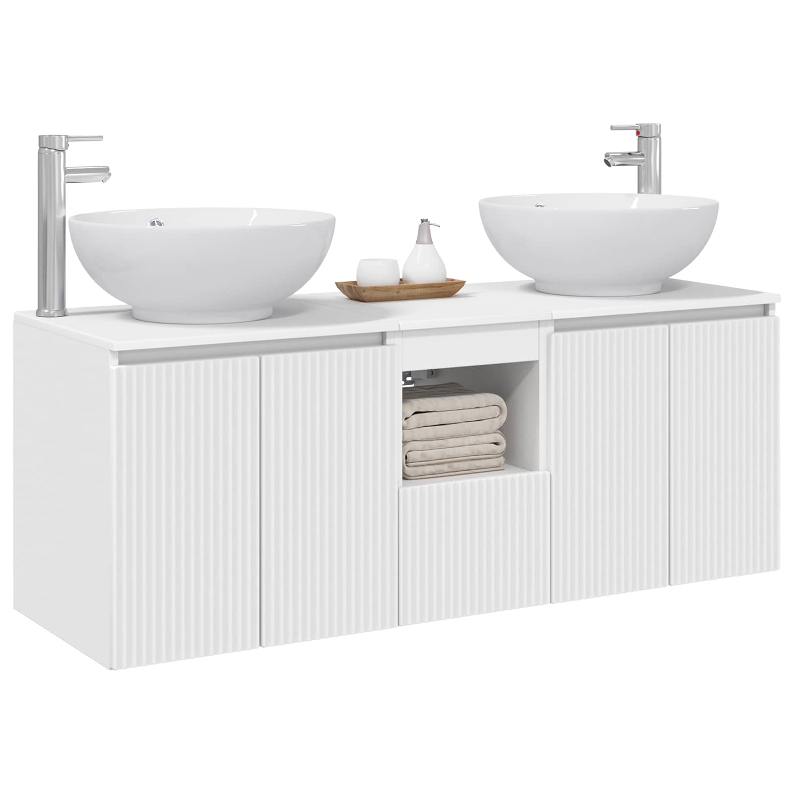Badezimmerschrank-Set 3 stk. Weiß 49,5 x 44,5 x 65 cm