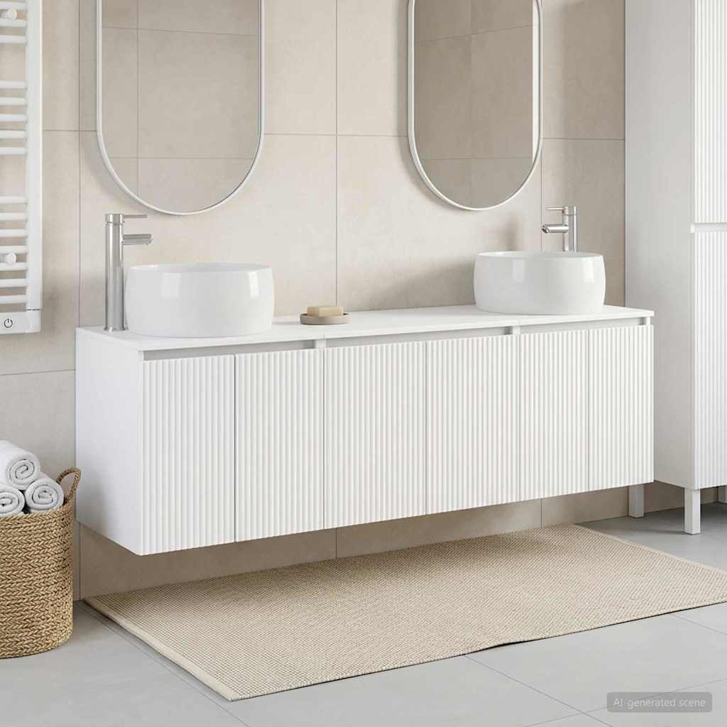 Badezimmerschrank-Set 3 stk. Weiß 49,5 x 44,5 x 66 cm