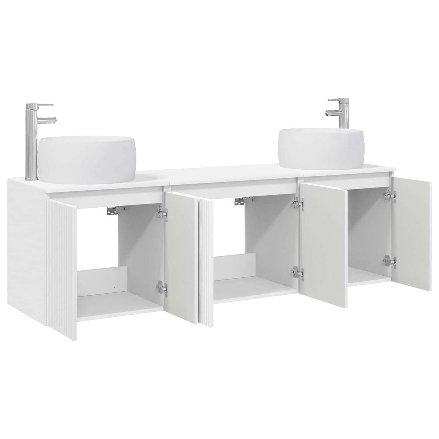 Badezimmerschrank-Set 3 stk. Weiß 49,5 x 44,5 x 66 cm