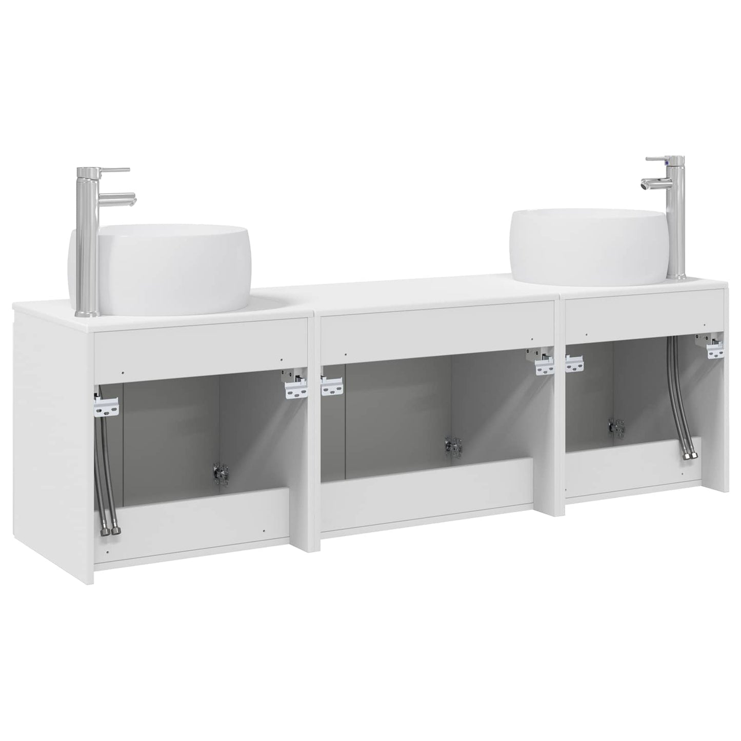 Badezimmerschrank-Set 3 stk. Weiß 49,5 x 44,5 x 66 cm