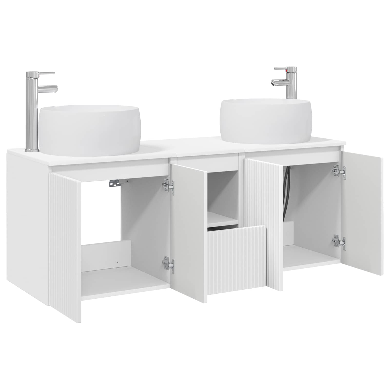 Badezimmerschrank-Set 3 stk. Weiß 49,5 x 44,5 x 66 cm