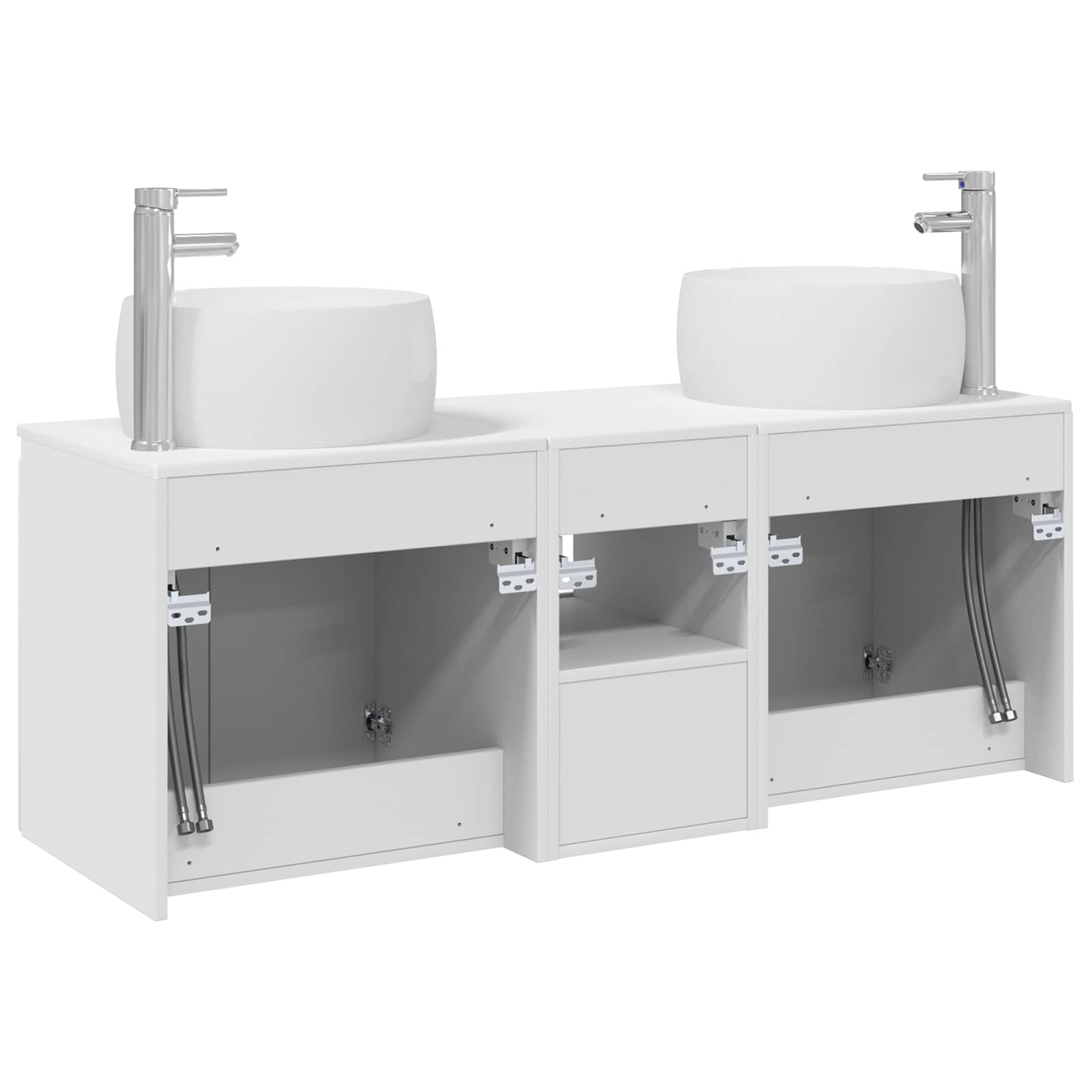 Badezimmerschrank-Set 3 stk. Weiß 49,5 x 44,5 x 66 cm