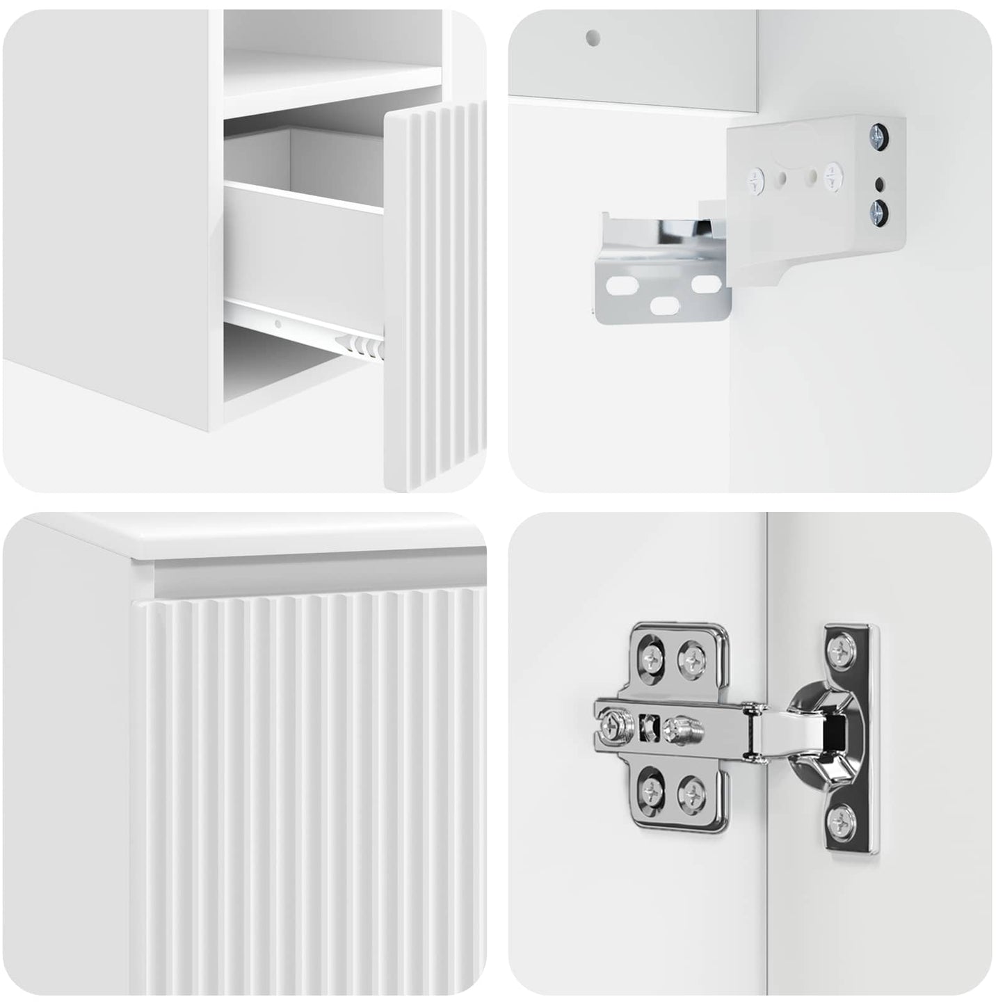 Badezimmerschrank-Set 3 stk. Weiß 49,5 x 44,5 x 65,5 cm